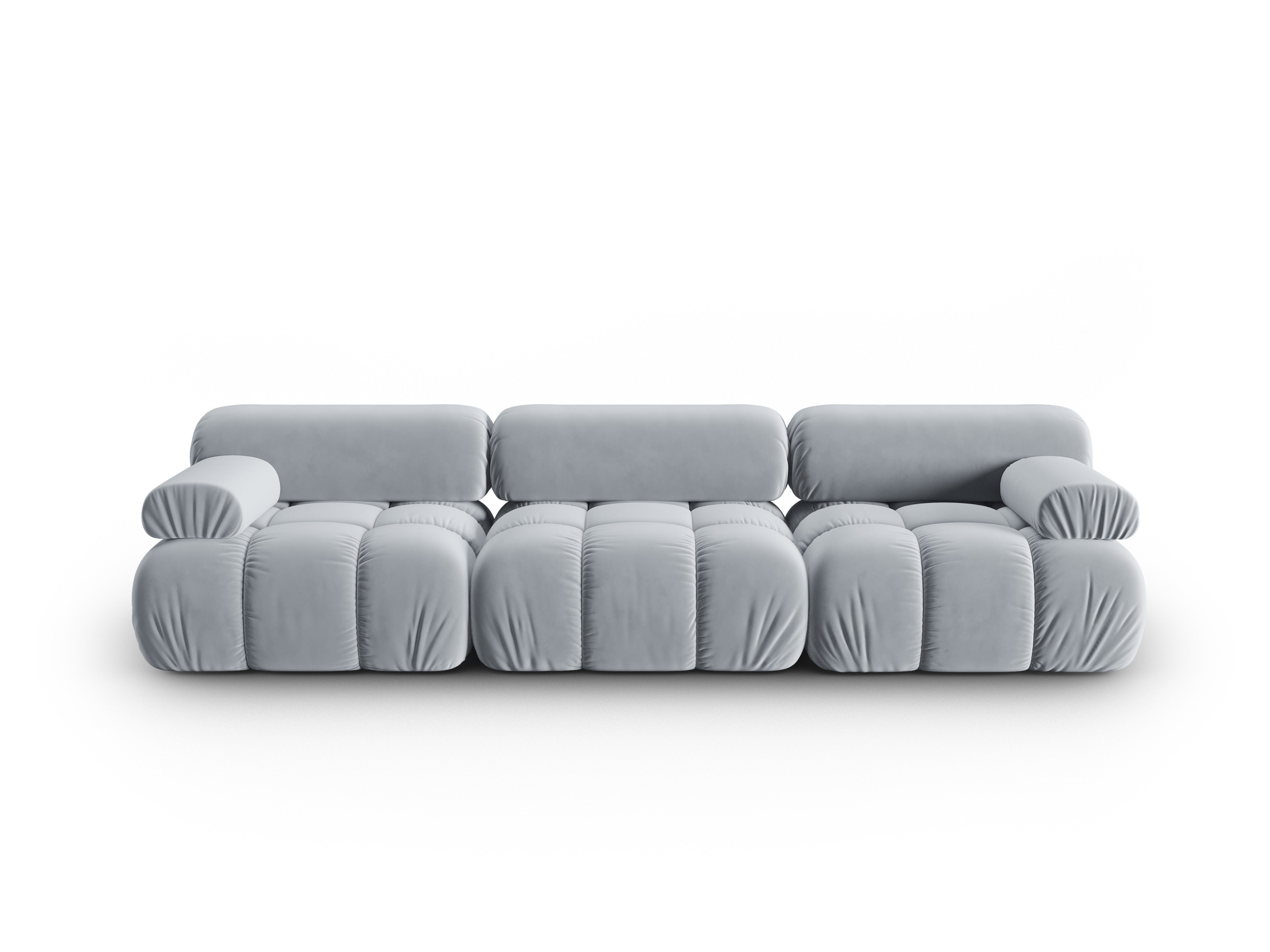 Sofa z jemného velúru 3-miestna CORTINA modrá