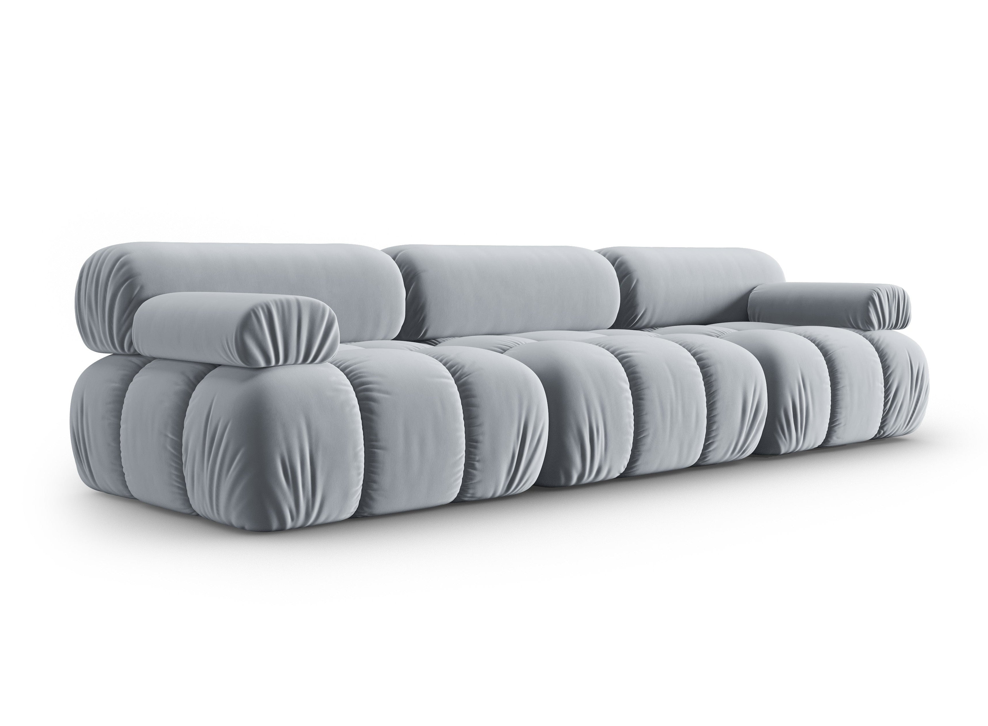 Sofa z jemného velúru 3-miestna CORTINA modrá