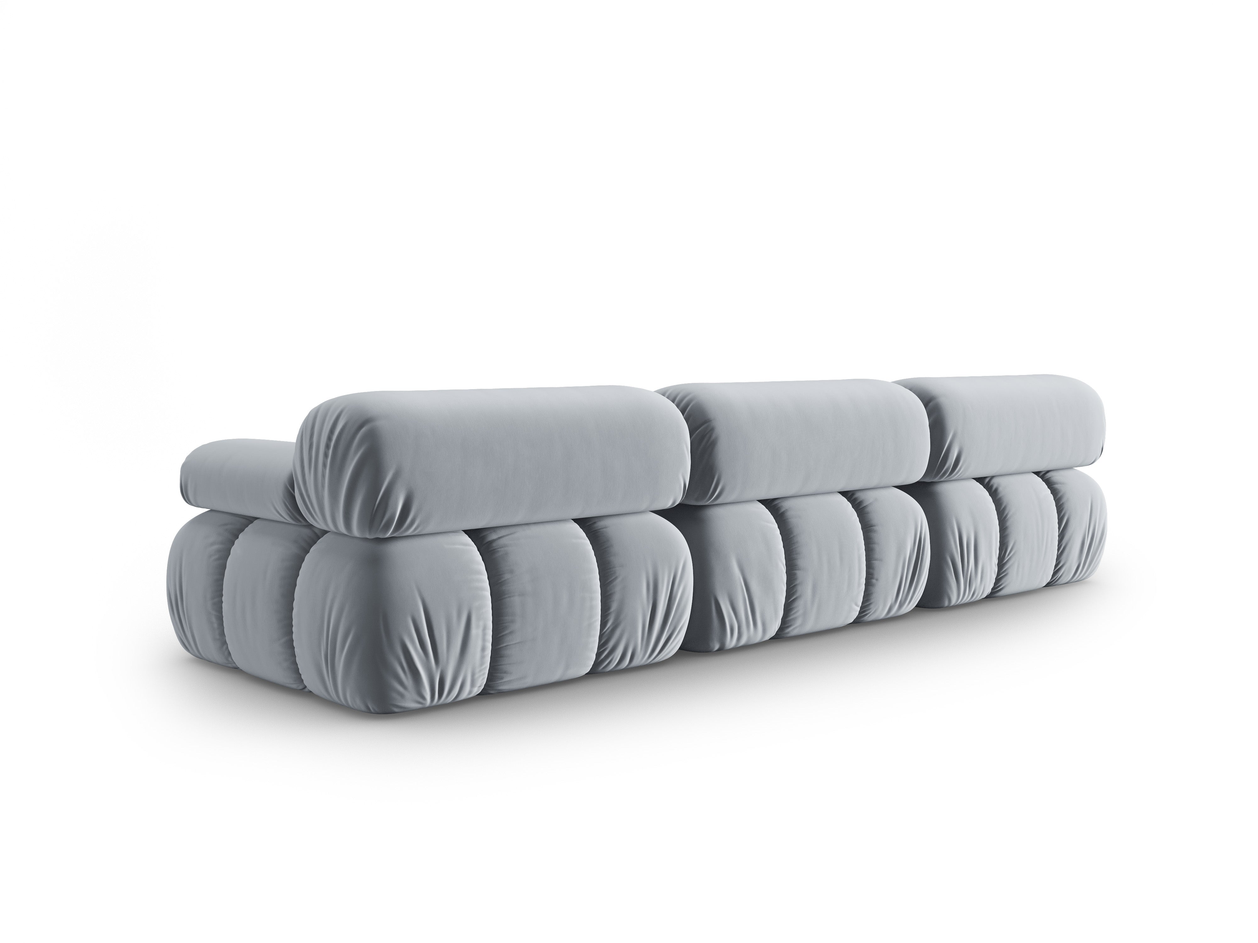 Sofa z jemného velúru 3-miestna CORTINA modrá