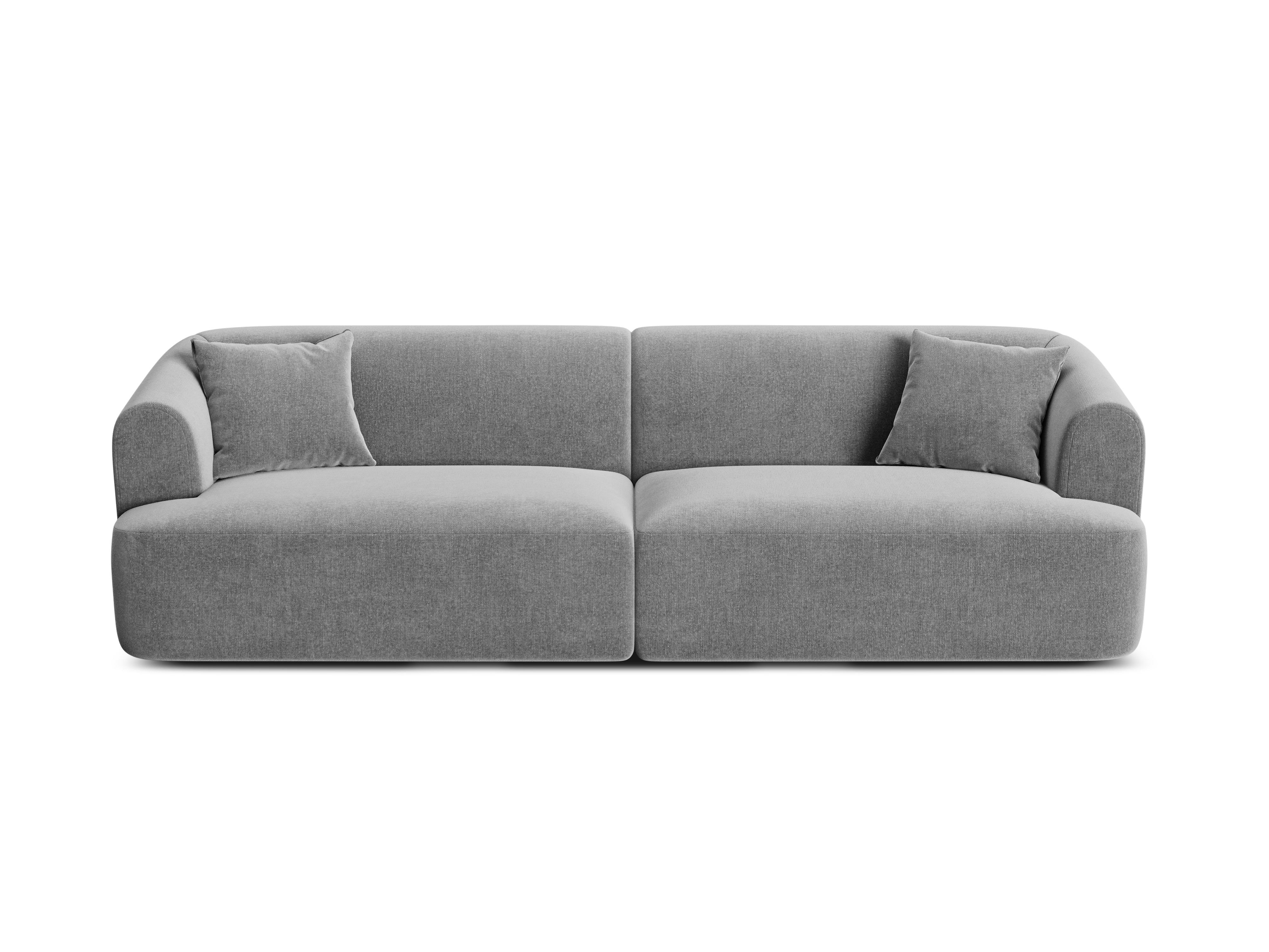 Sofa z jemného velúru pre 4 osoby CAMPI šedá