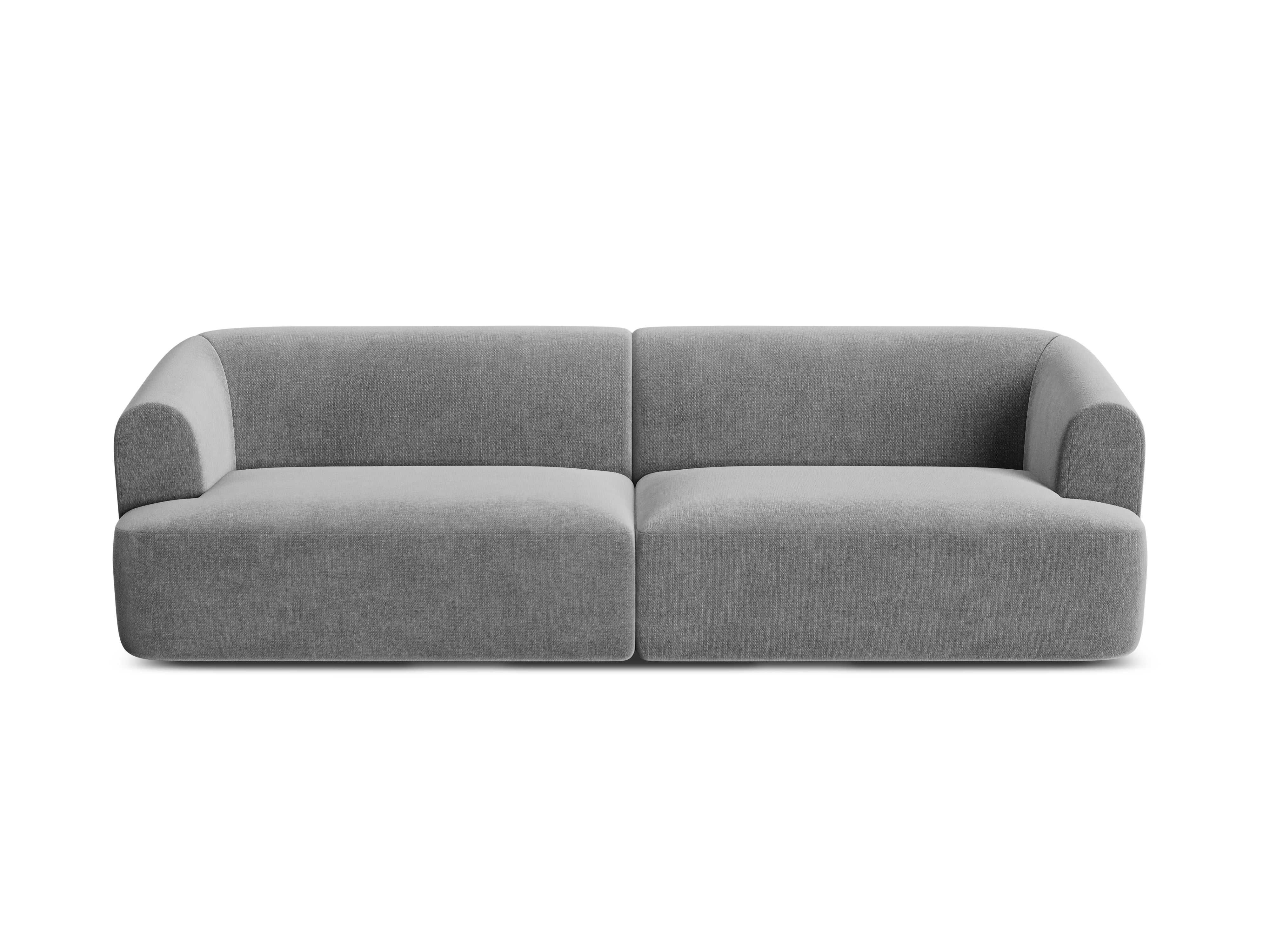 Sofa z jemného velúru pre 4 osoby CAMPI šedá