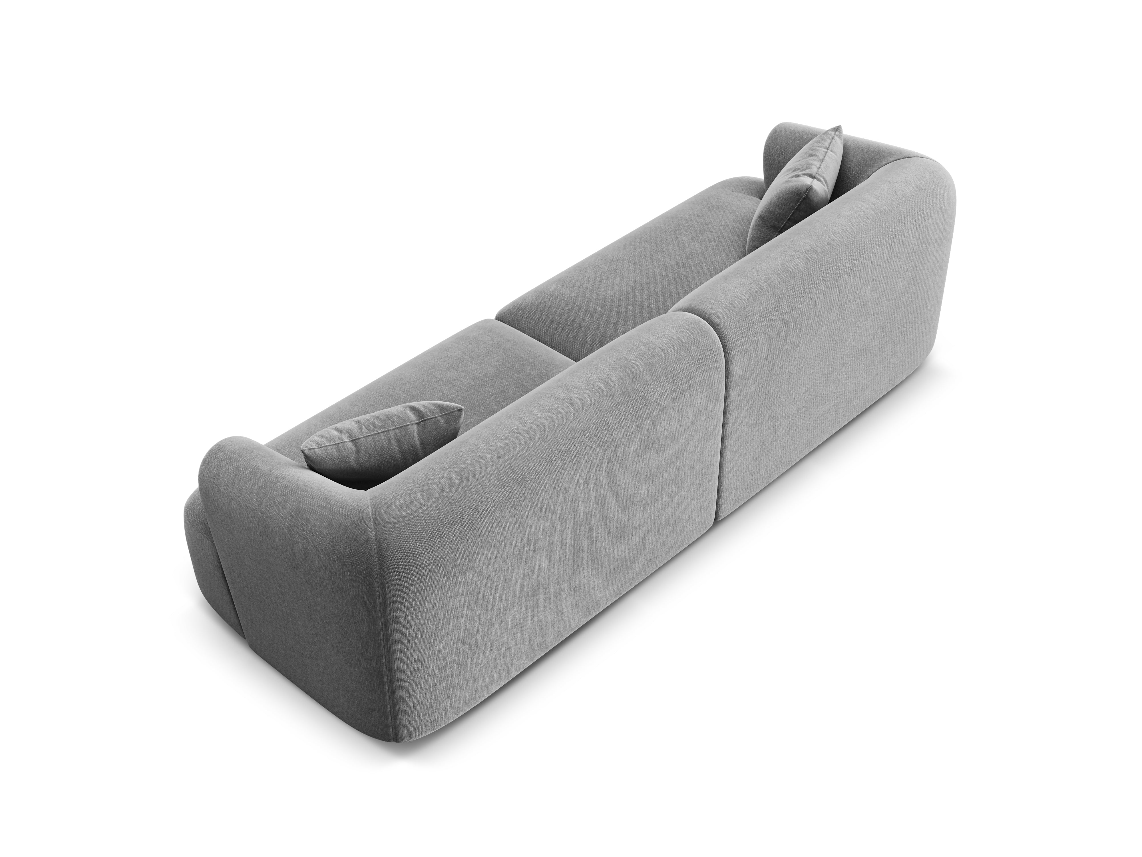 Sofa z jemného velúru pre 4 osoby CAMPI šedá
