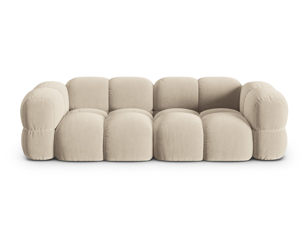 Sofa pre 4 osoby z jemného zamatového materiálu LORETTO béžová