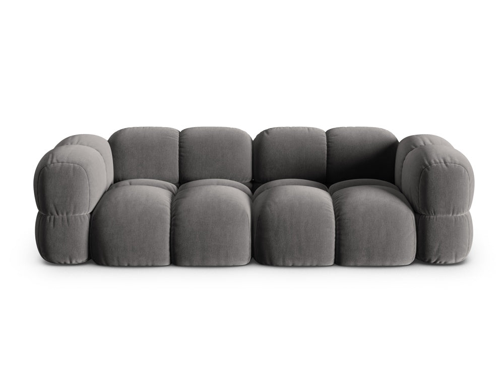 Sofa pre 4 osoby z jemného zamatového materiálu LORETTO šedá