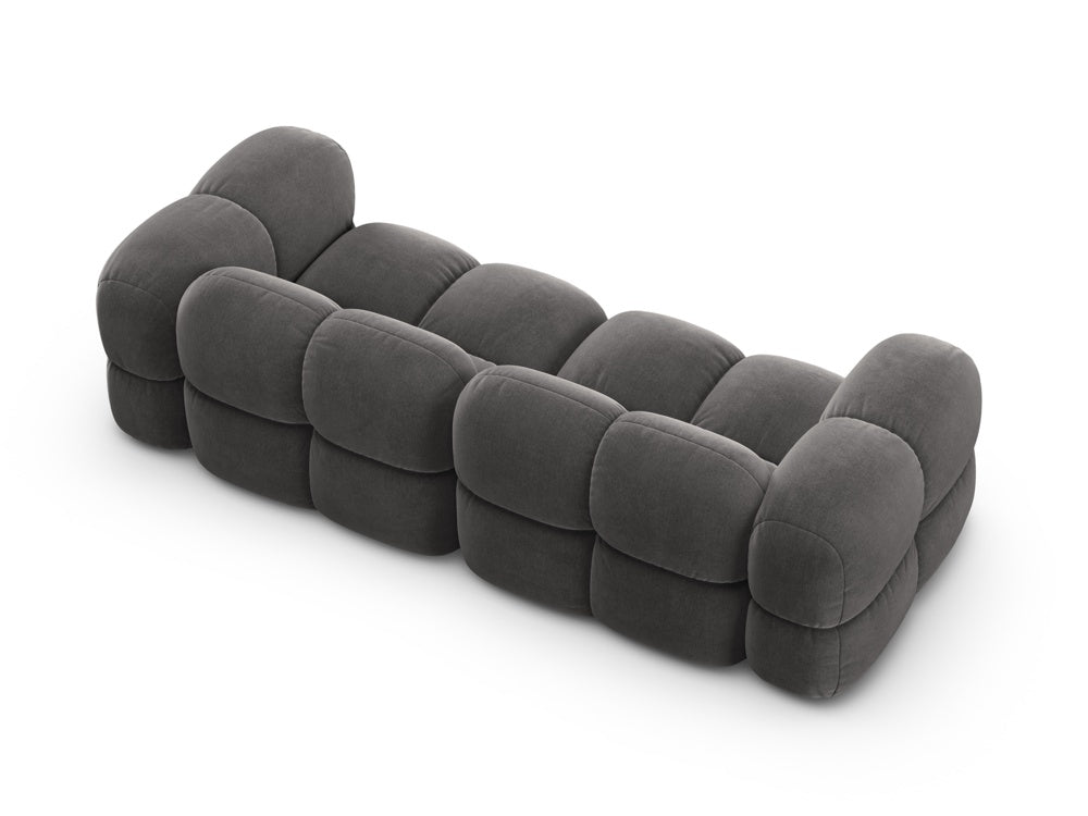 Sofa pre 4 osoby z jemného zamatového materiálu LORETTO šedá