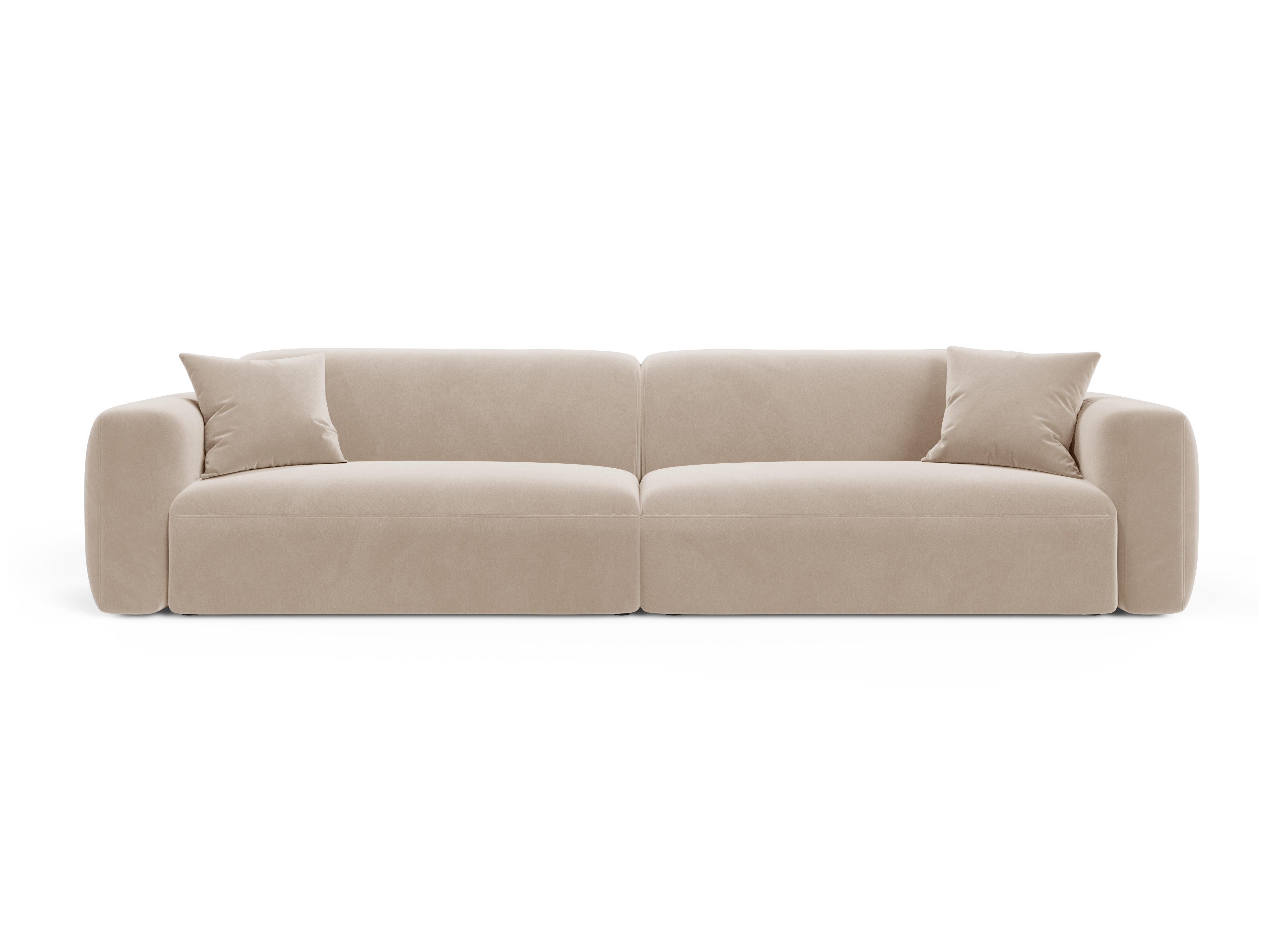 Sofa z jemného velúru pre 4 osoby STRINO béžová