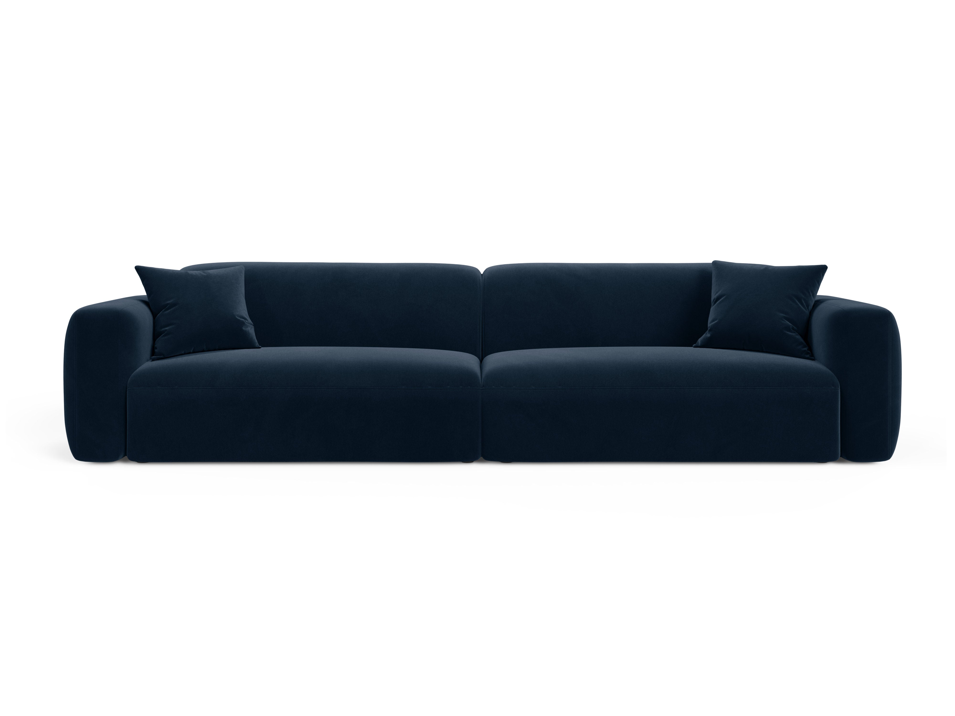 Sofa z jemného velúru pre 4 osoby STRINO granátová