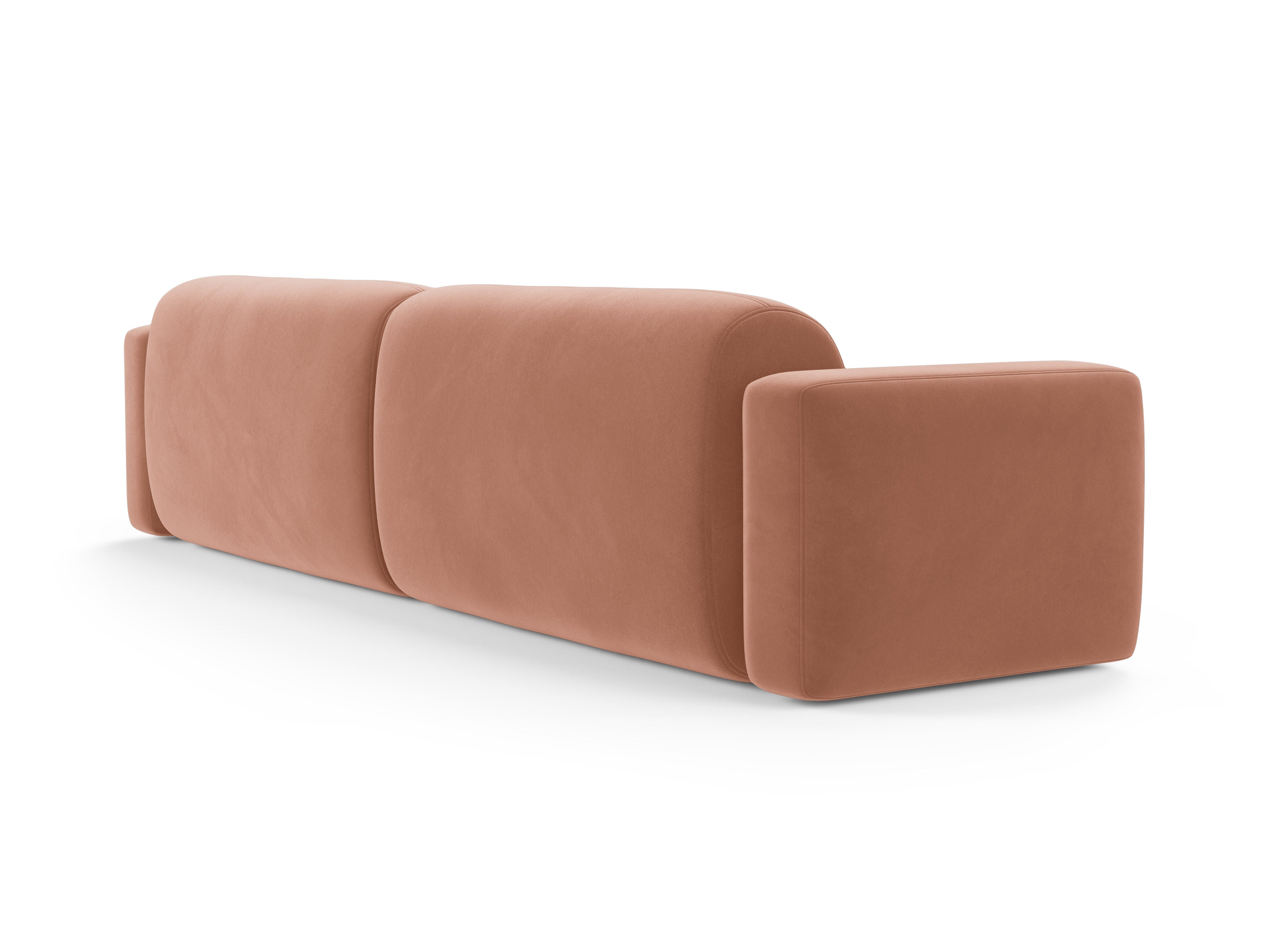Sofa z jemného velúru pre 4 osoby STRINO ružová