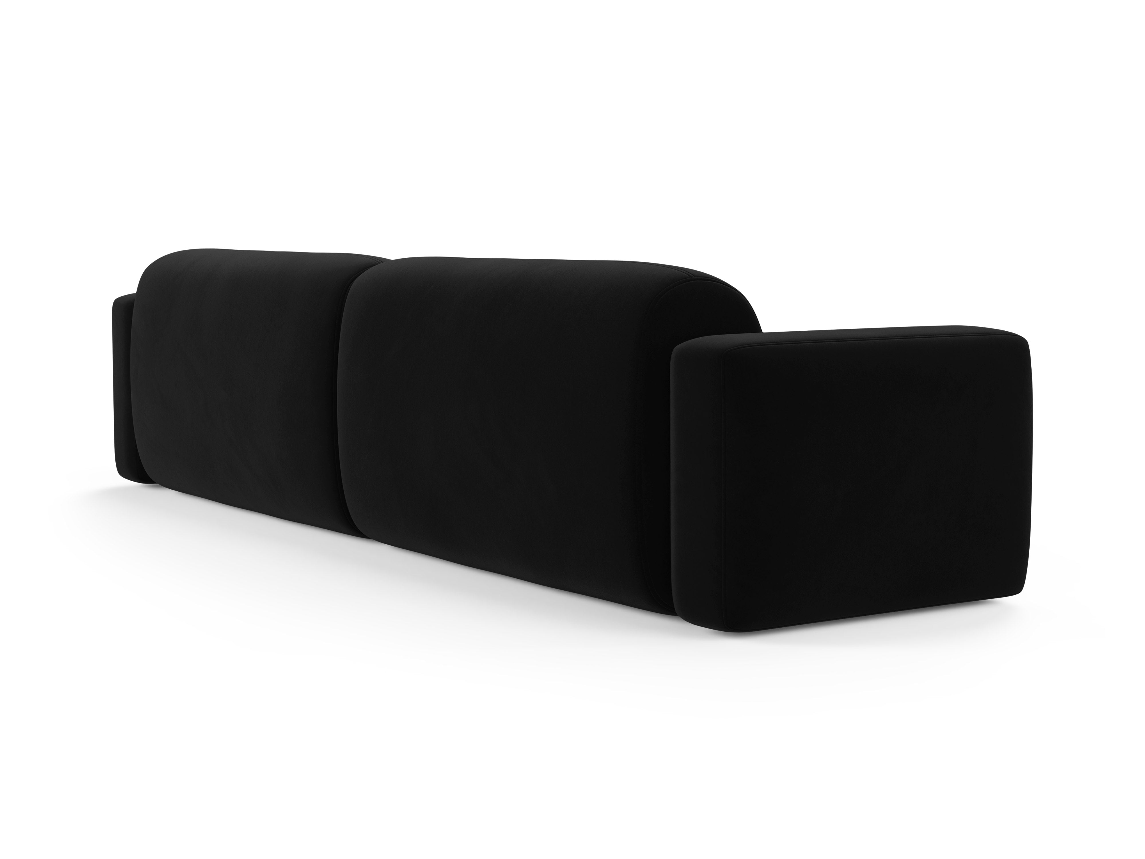 Sofa z jemného velúru pre 4 osoby STRINO čierna