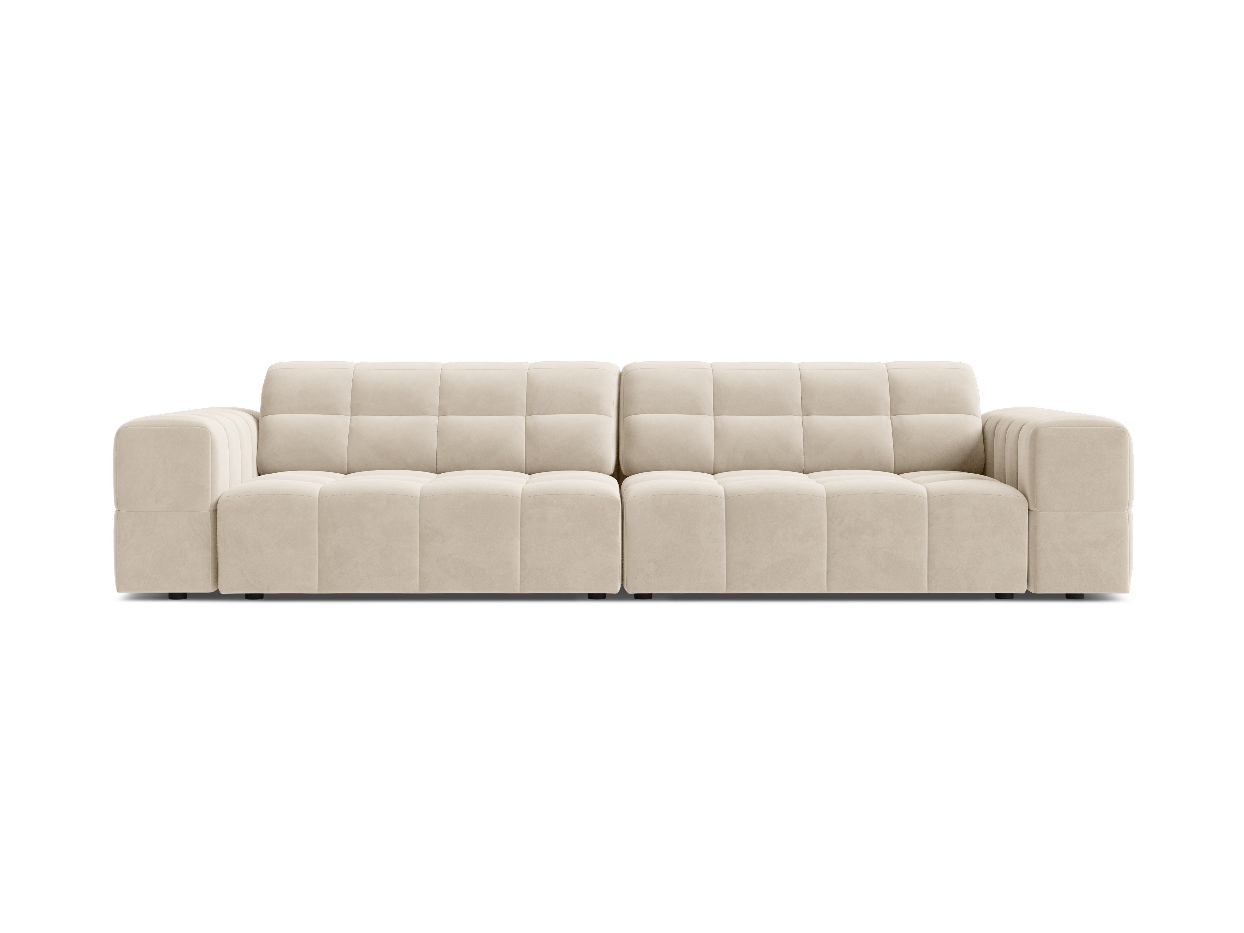 Sofa z jemného velúru pre 4 osoby CHICAGO svetlo béžová