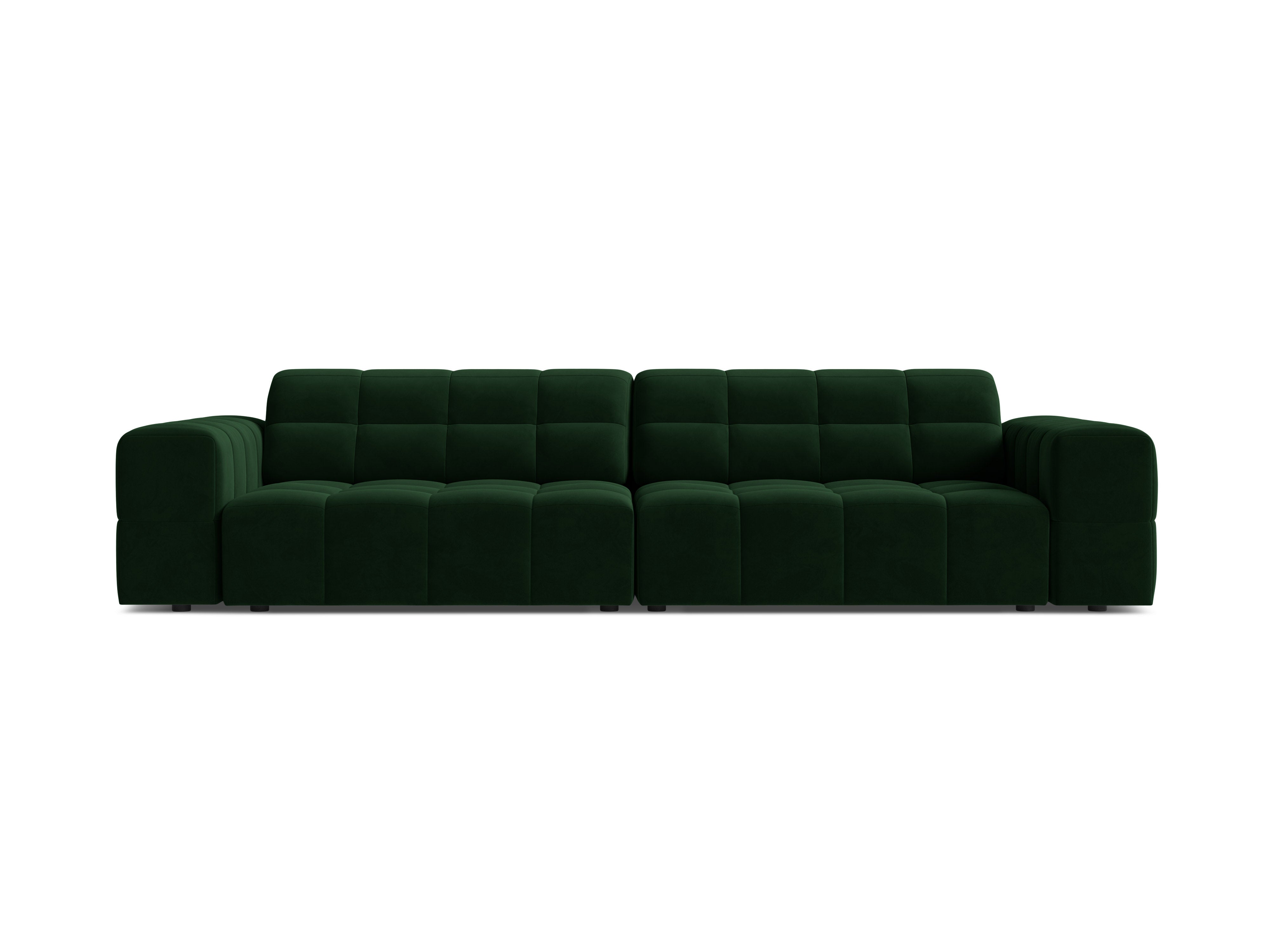 Sofa zamatová 4-osobová CHICAGO fľašková zelená