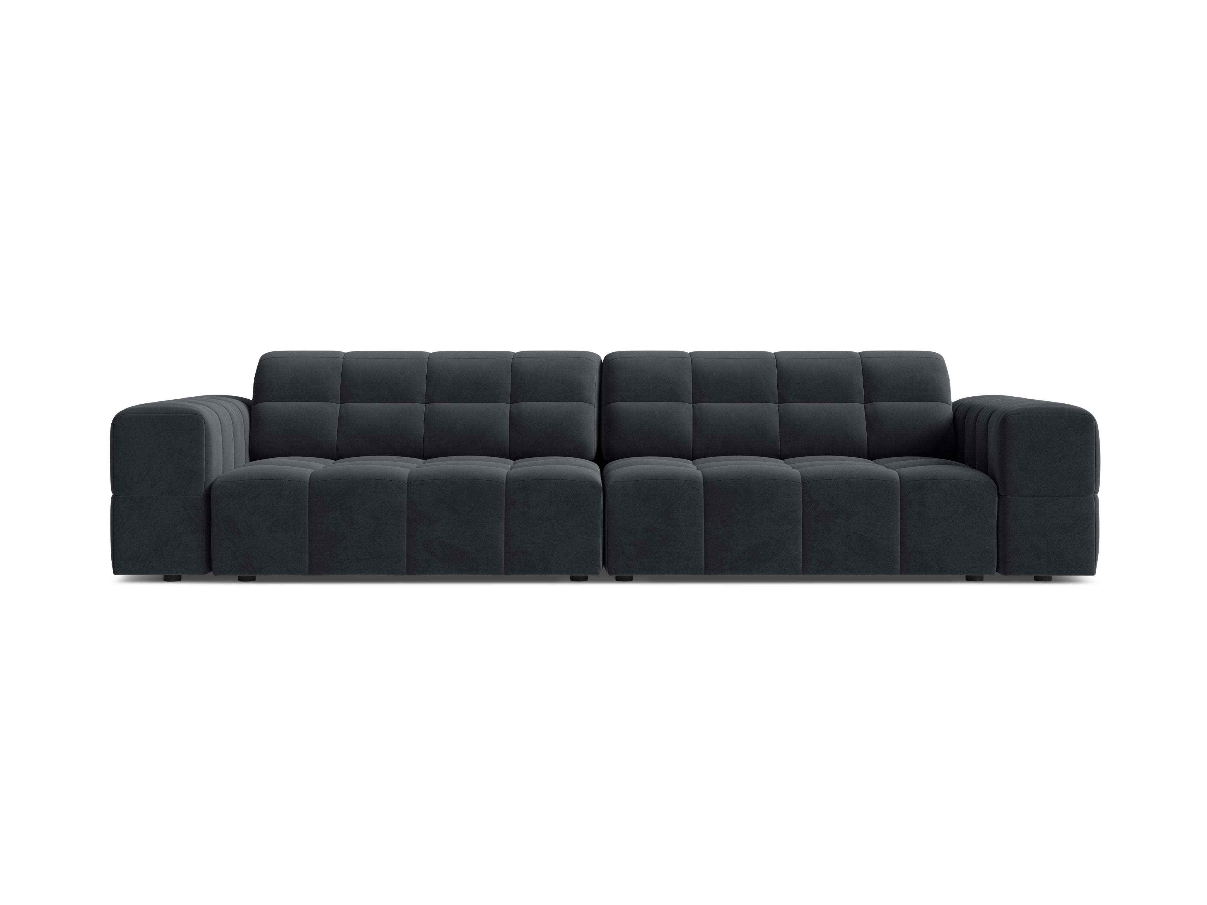 Sofa z jemného velúru pre 4 osoby CHICAGO tmavosivá