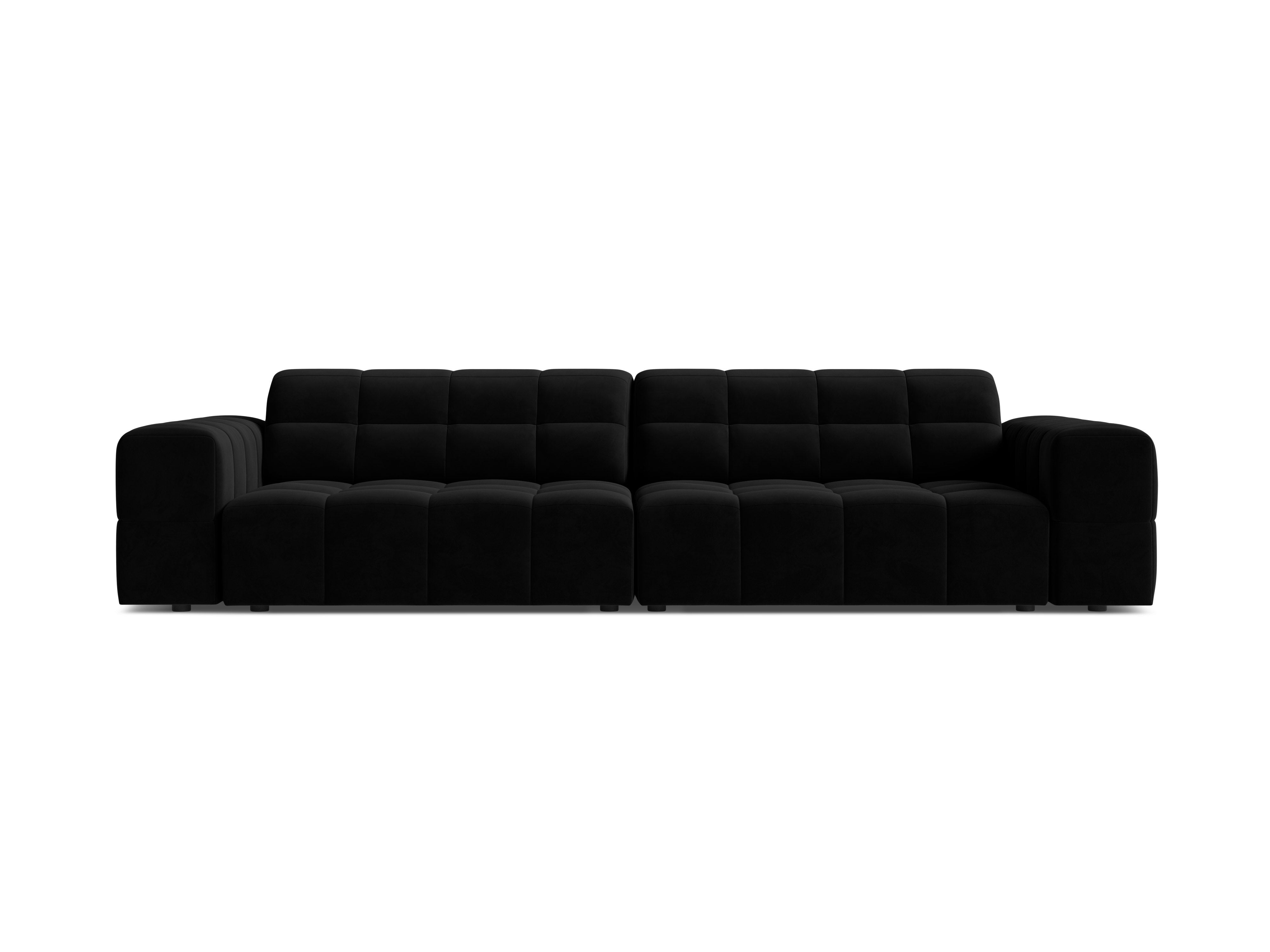 Sofa z jemného velúru pre 4 osoby CHICAGO čierna