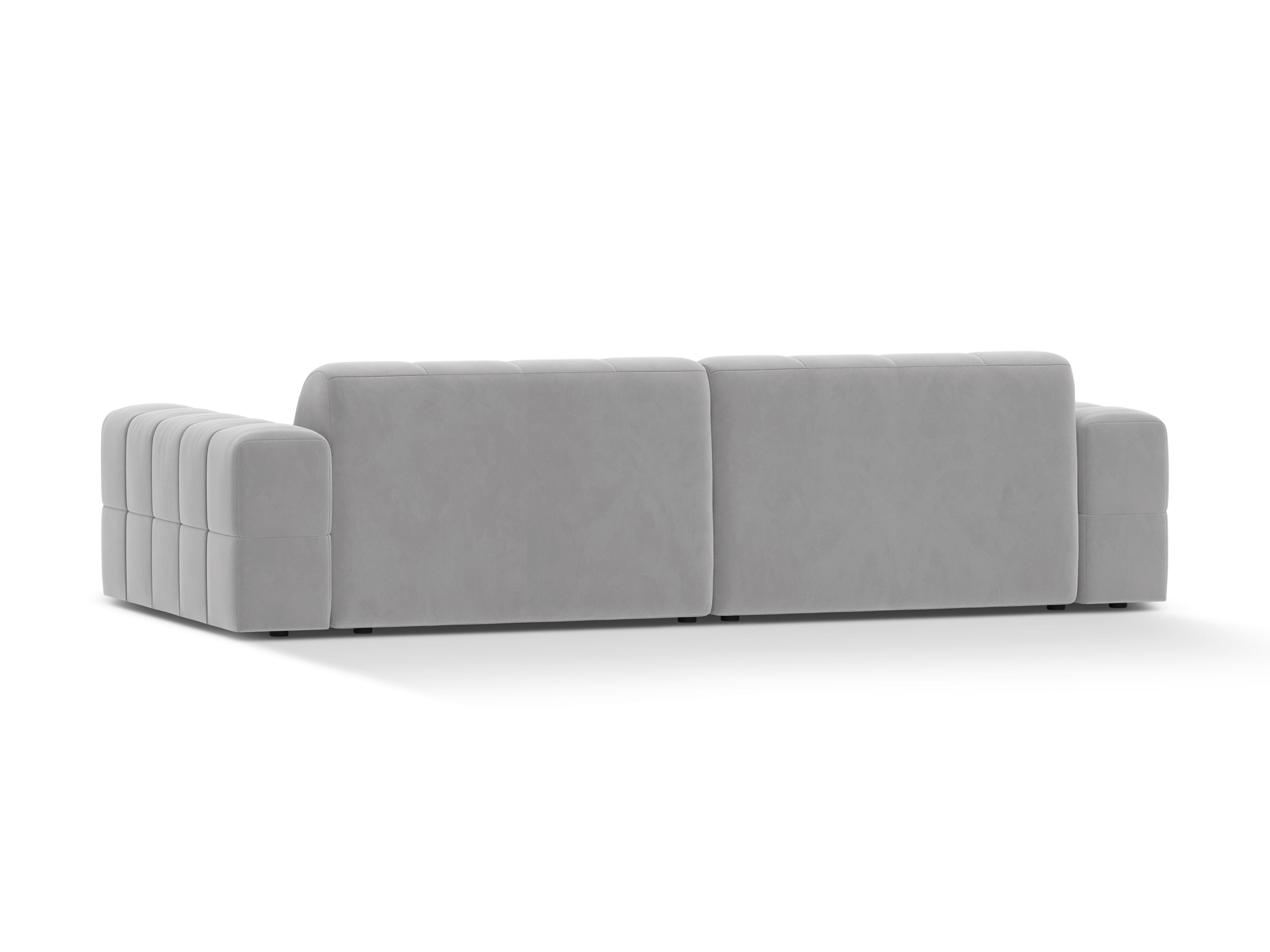 Sofa z jemného velúru pre 4 osoby CHICAGO svetlosivá