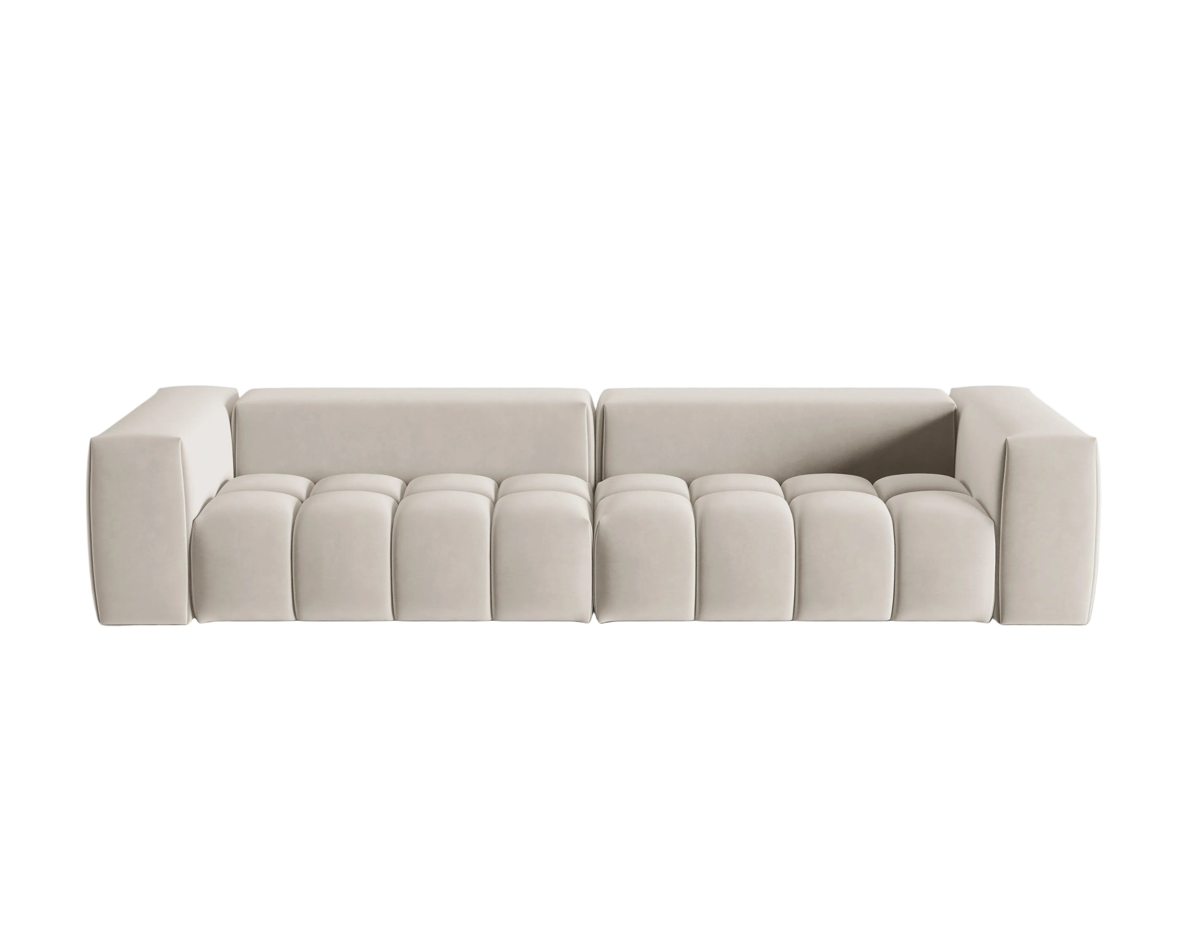 Sofa z jemného zamatového materiálu pre 5 osôb VERONA ecru
