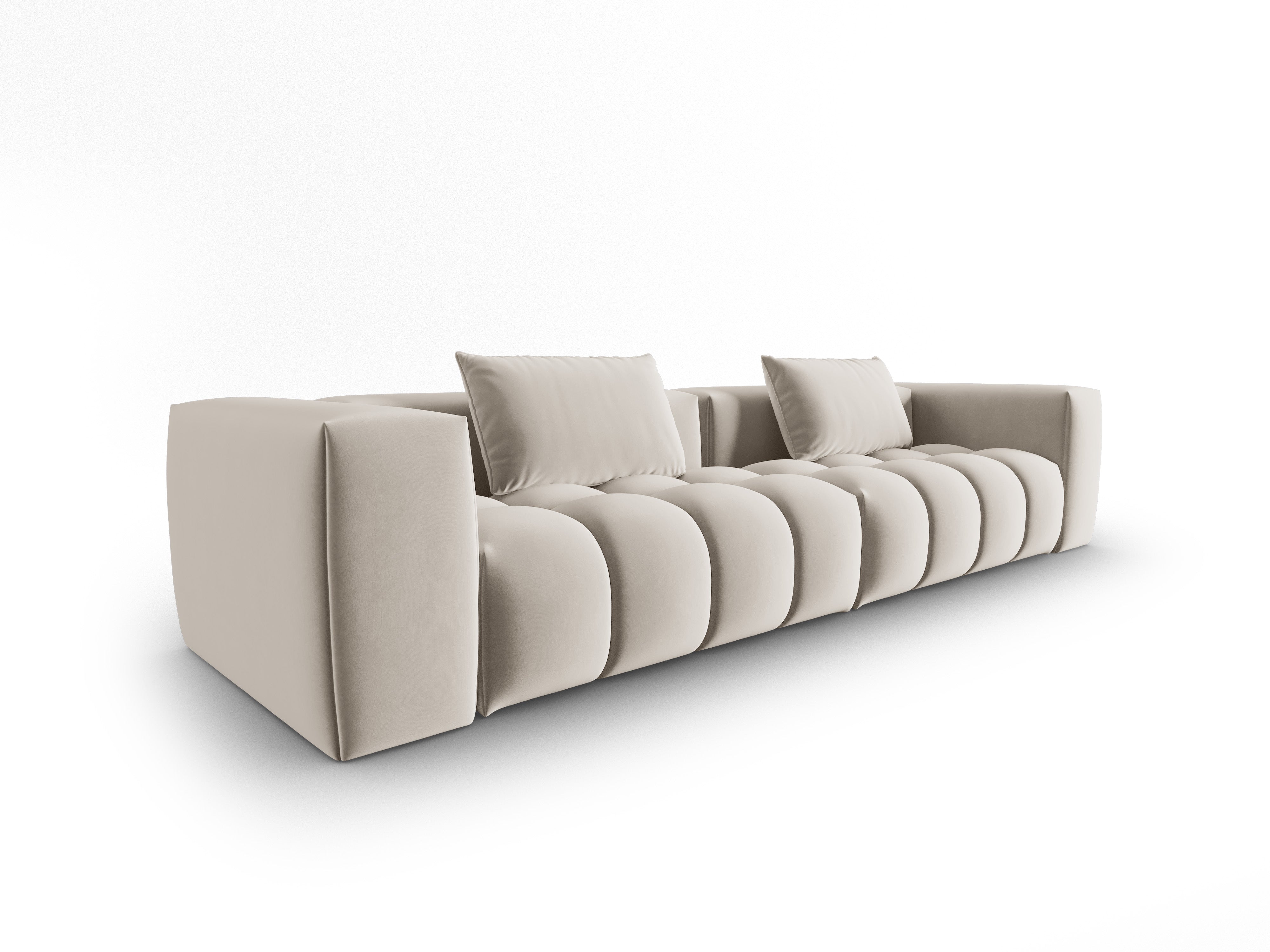 Sofa z jemného zamatového materiálu pre 5 osôb VERONA ecru