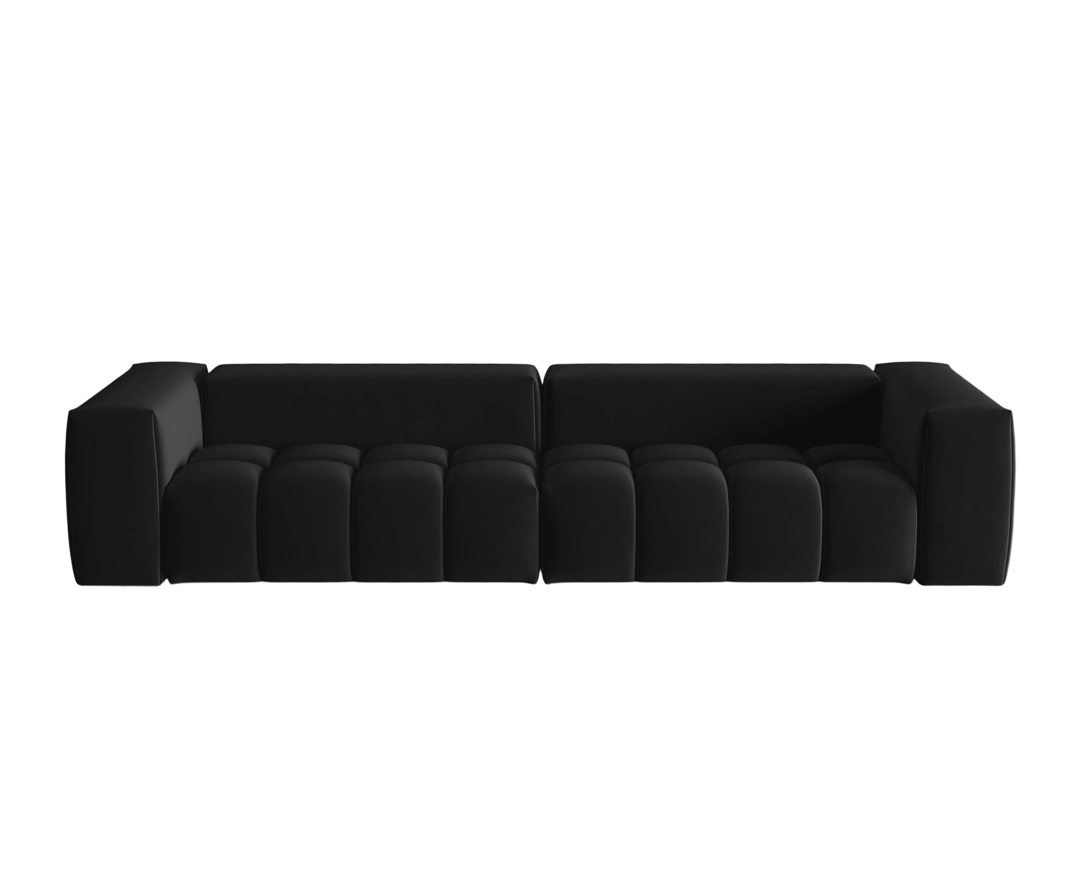 Sofa z jemného zamatového materiálu pre 5 osôb VERONA čierna