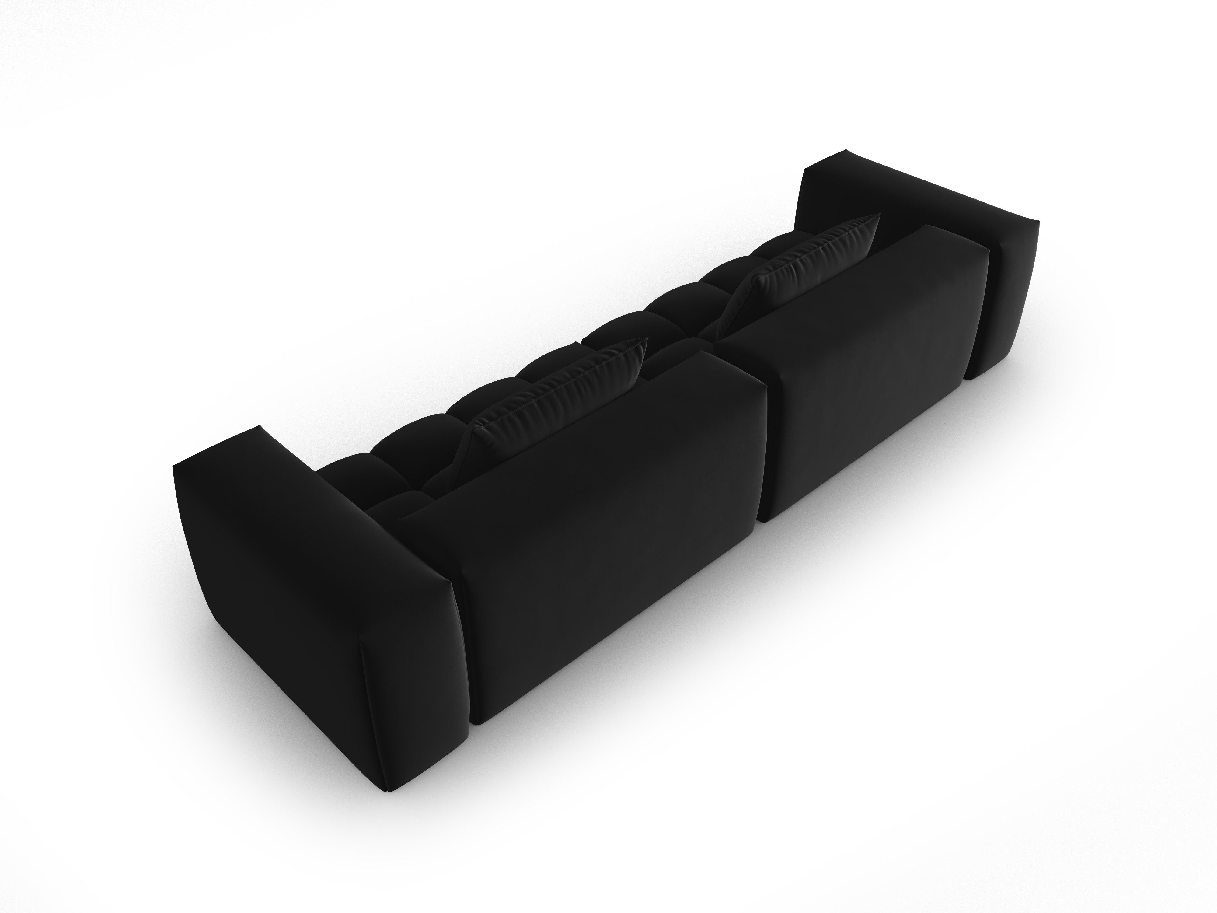 Sofa z jemného zamatového materiálu pre 5 osôb VERONA čierna