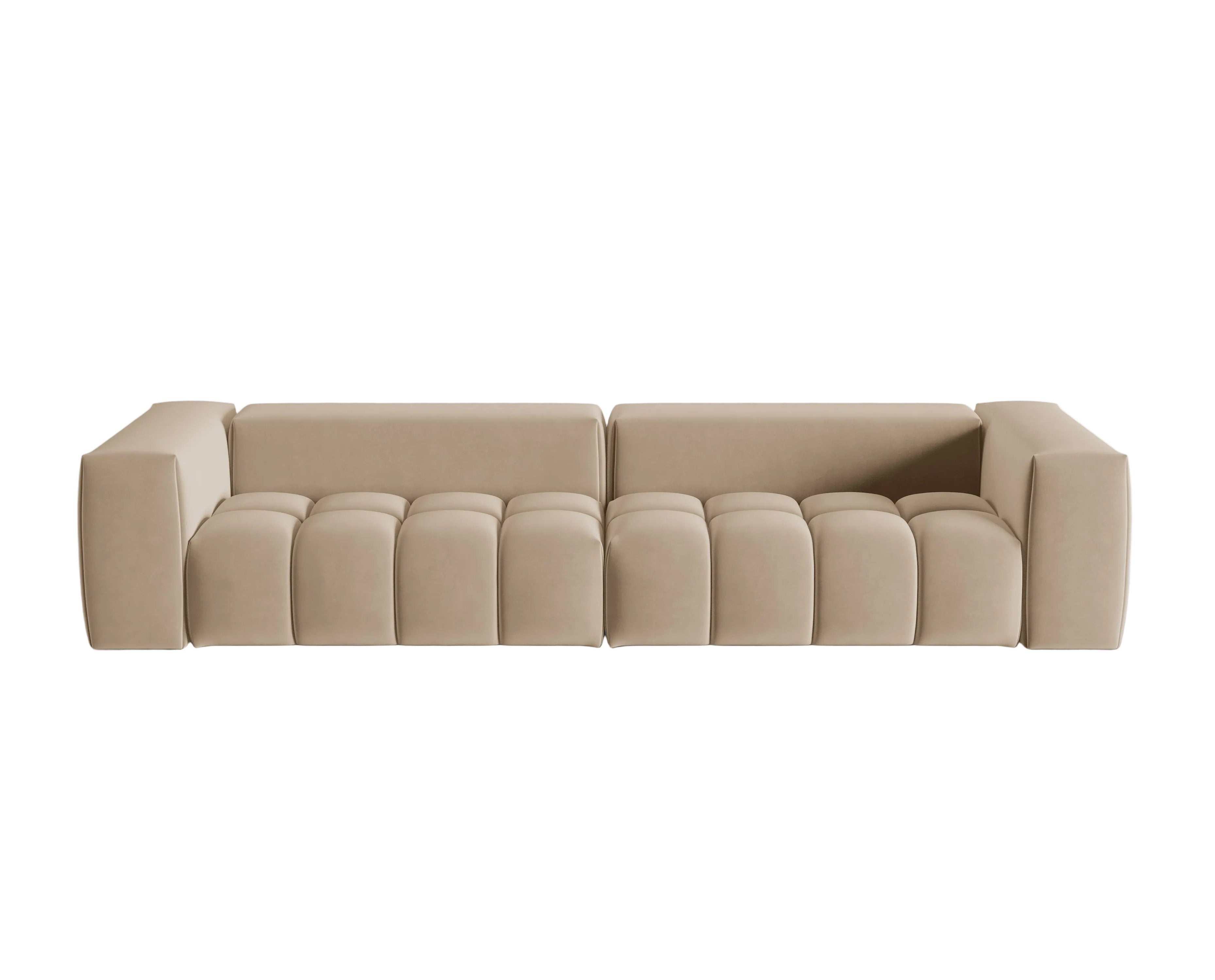 Sofa z jemného zamatového materiálu pre 5 osôb VERONA piesková