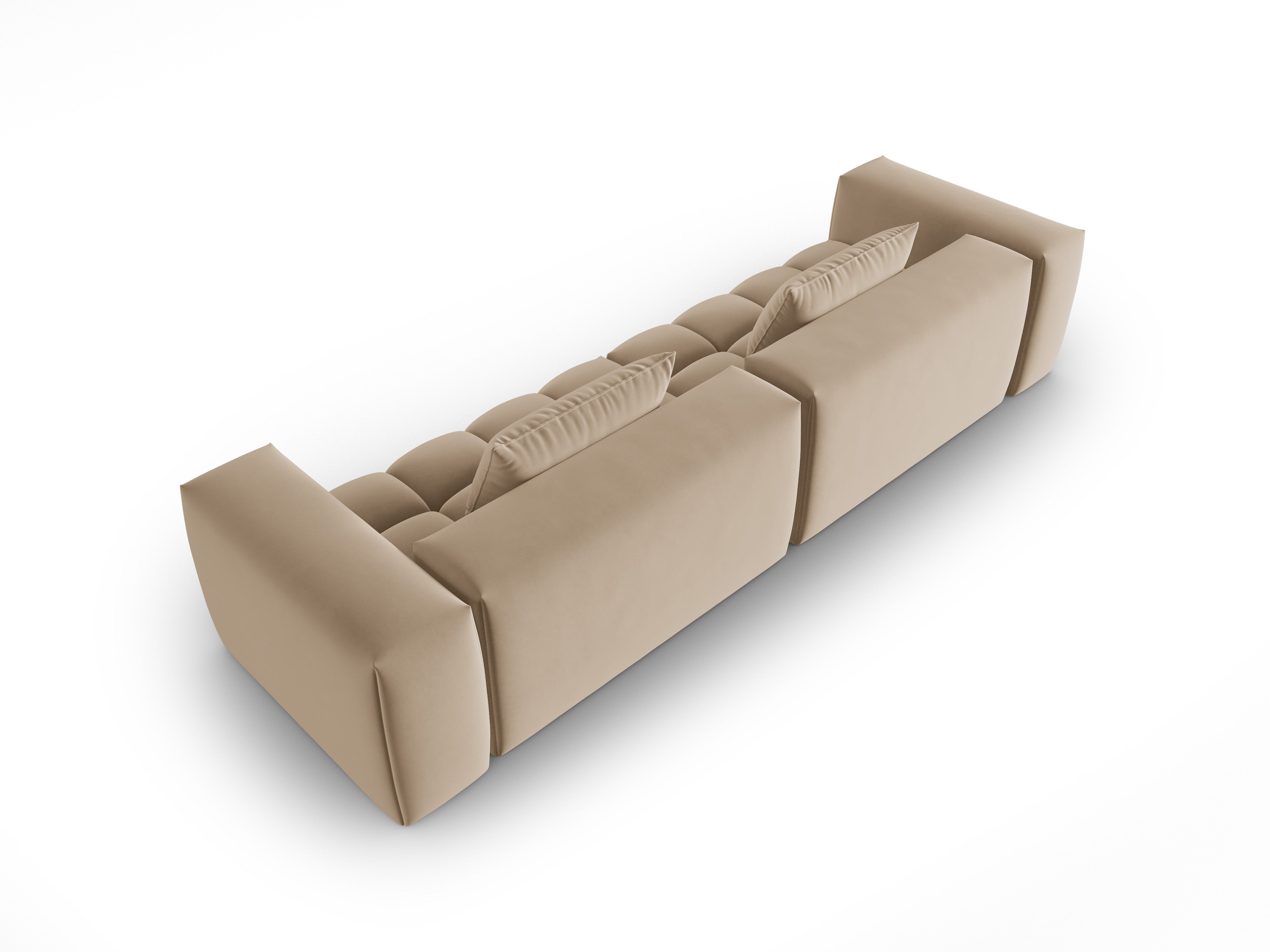 Sofa z jemného zamatového materiálu pre 5 osôb VERONA piesková