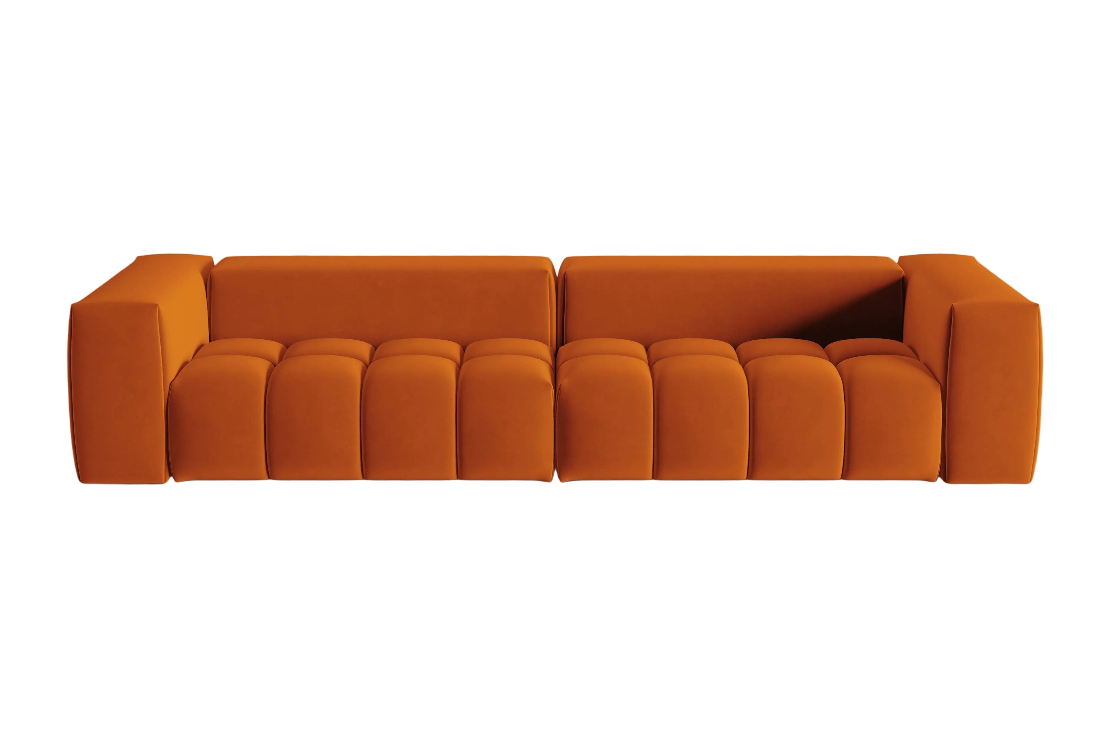 Sofa z jemného zamatového materiálu pre 5 osôb VERONA tehlová