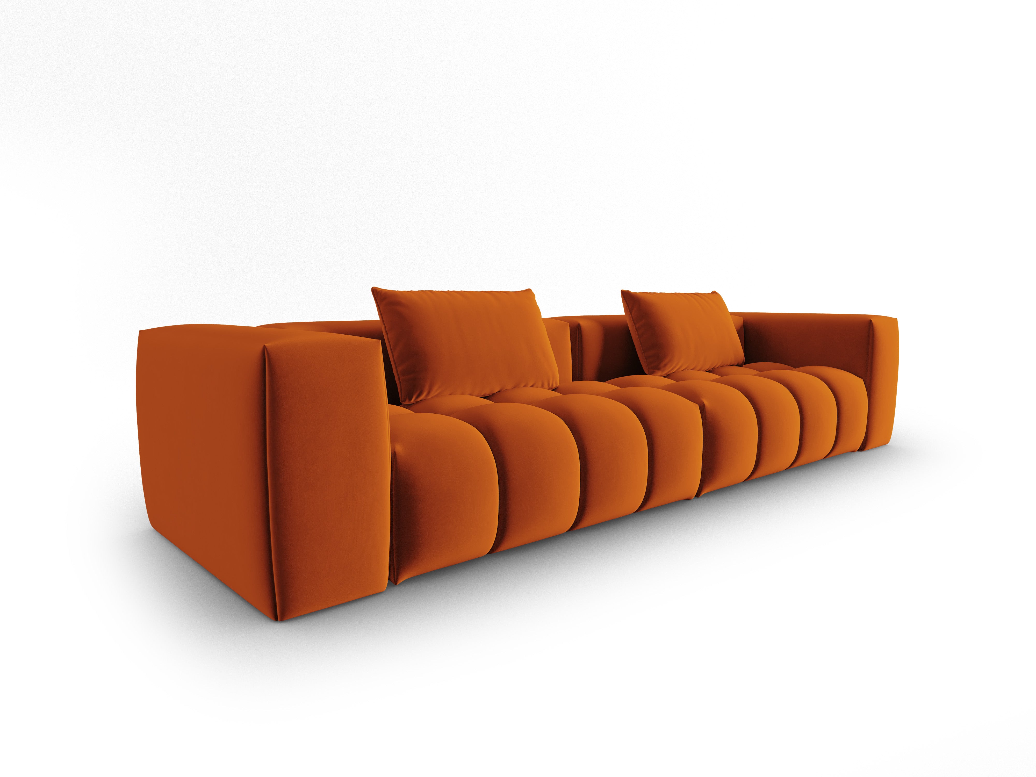 Sofa z jemného zamatového materiálu pre 5 osôb VERONA tehlová