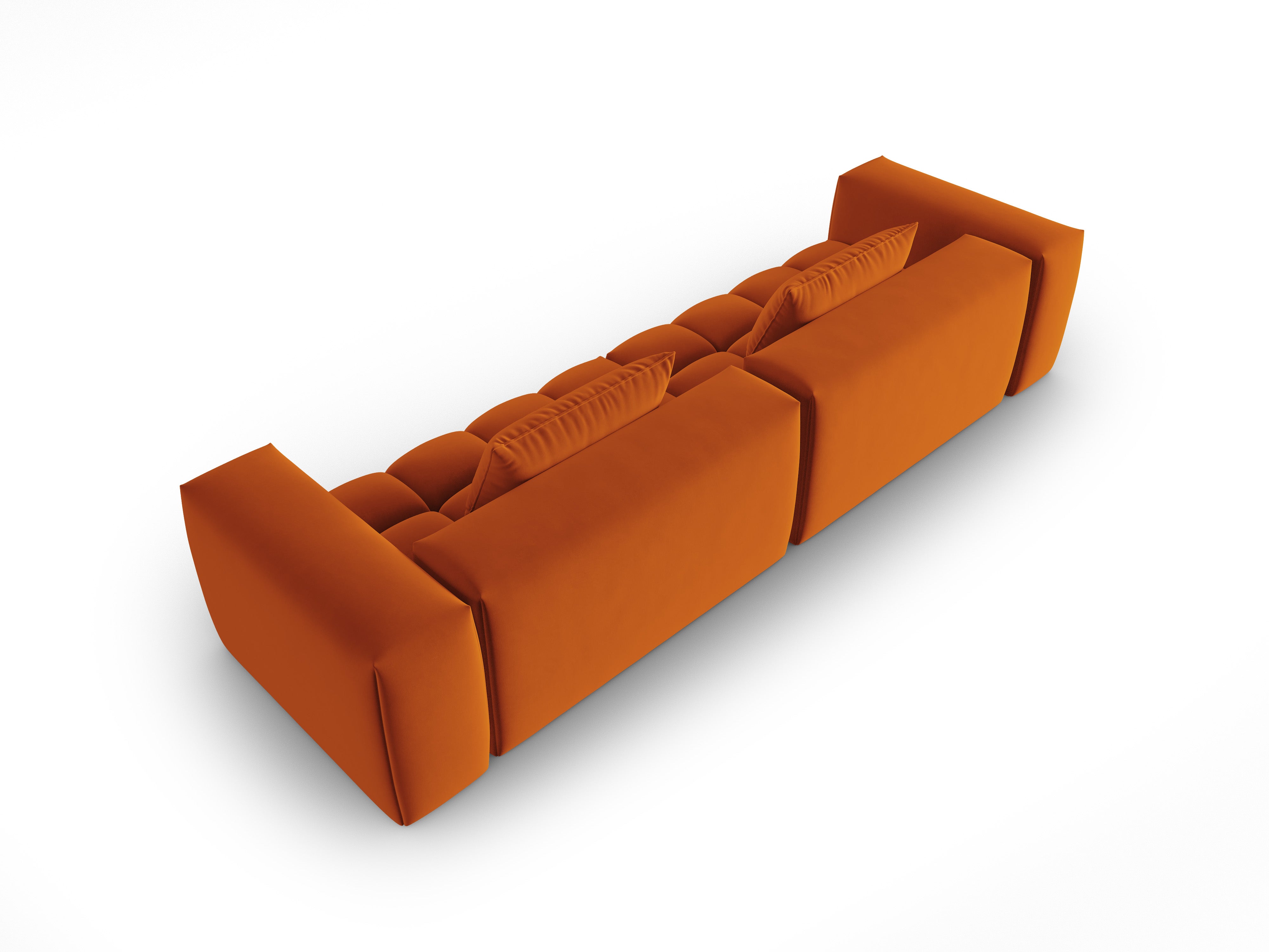 Sofa z jemného zamatového materiálu pre 5 osôb VERONA tehlová