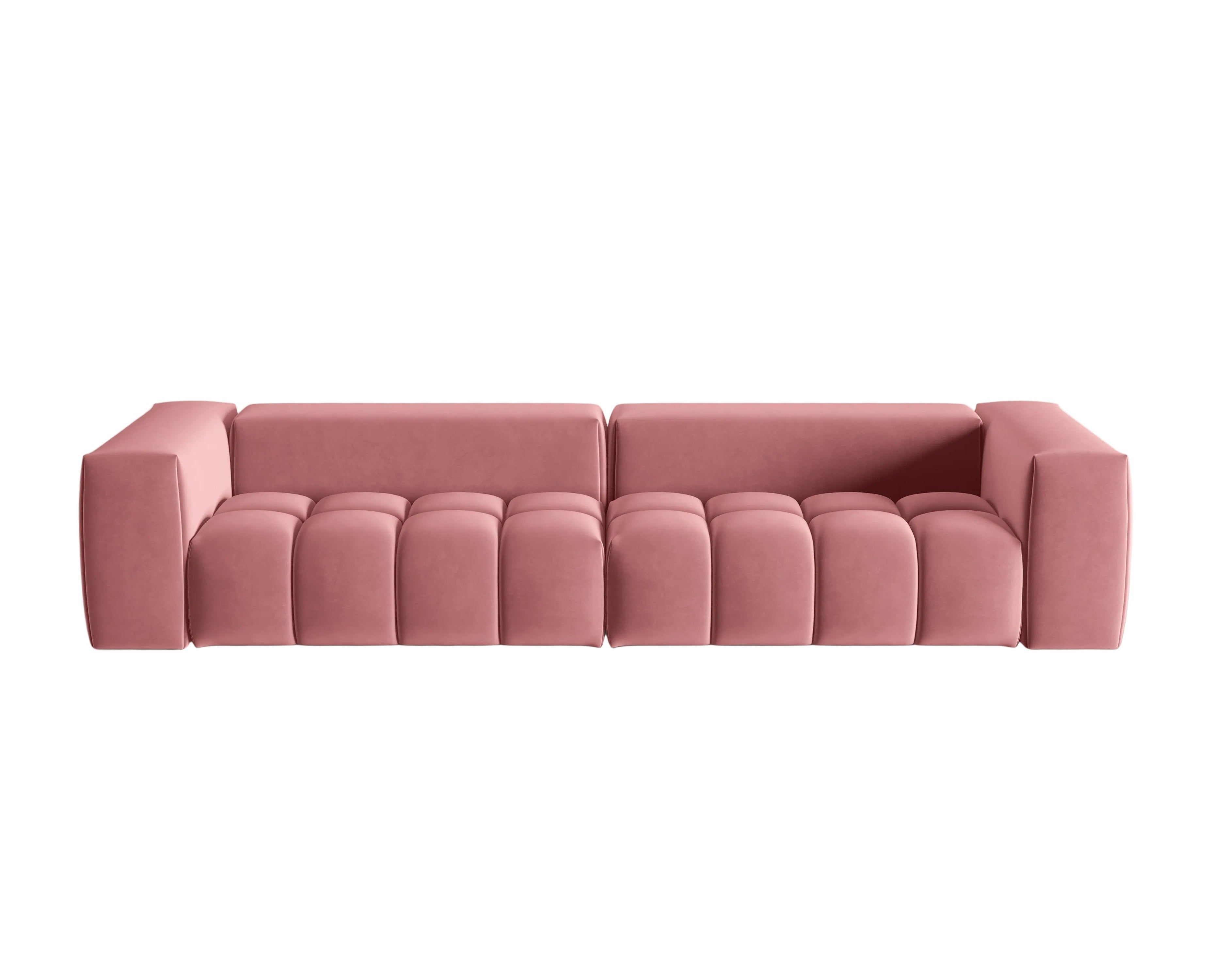 Sofa z jemného zamatového materiálu pre 5 osôb VERONA ružový plameniak