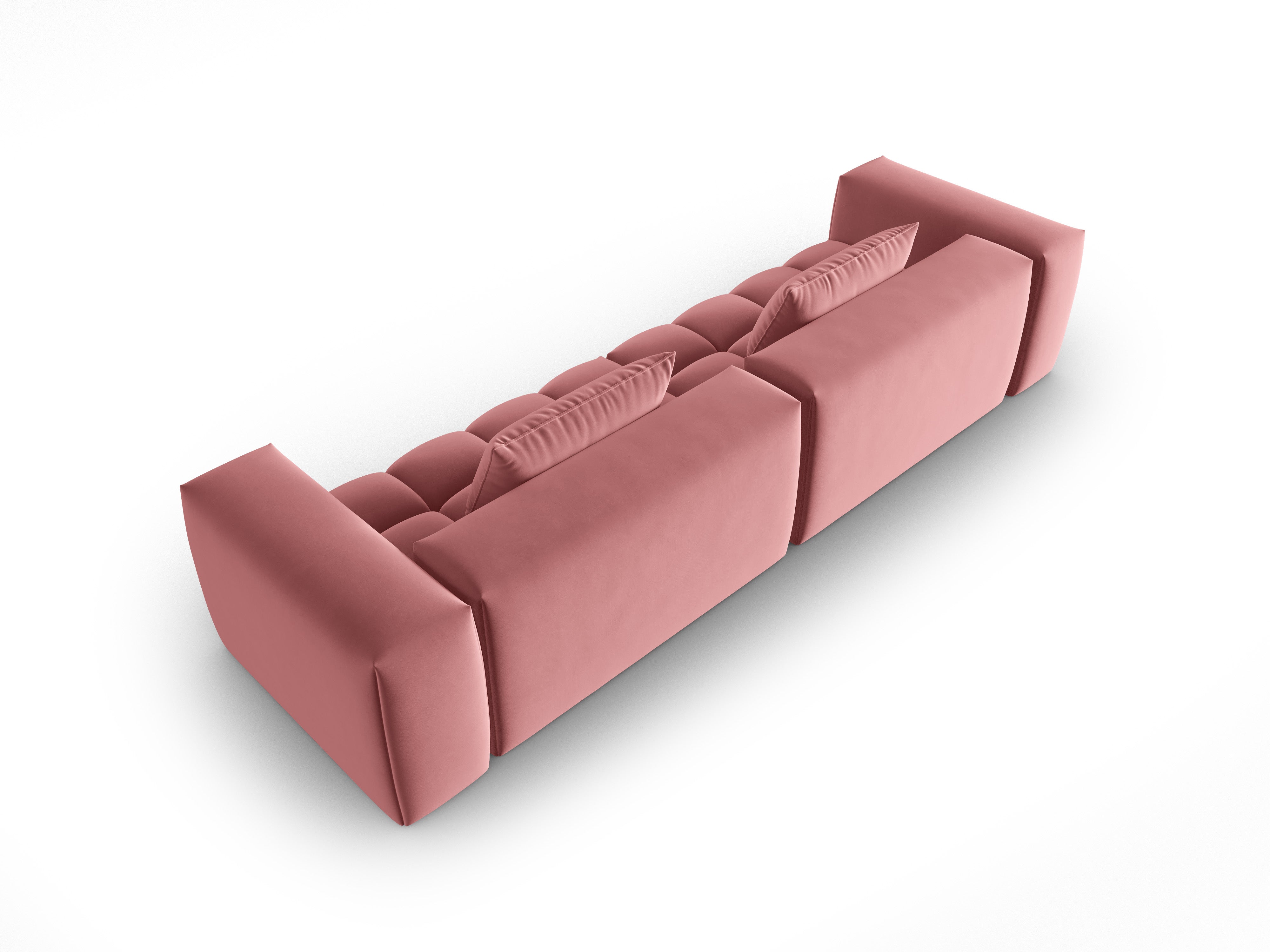 Sofa z jemného zamatového materiálu pre 5 osôb VERONA ružový plameniak