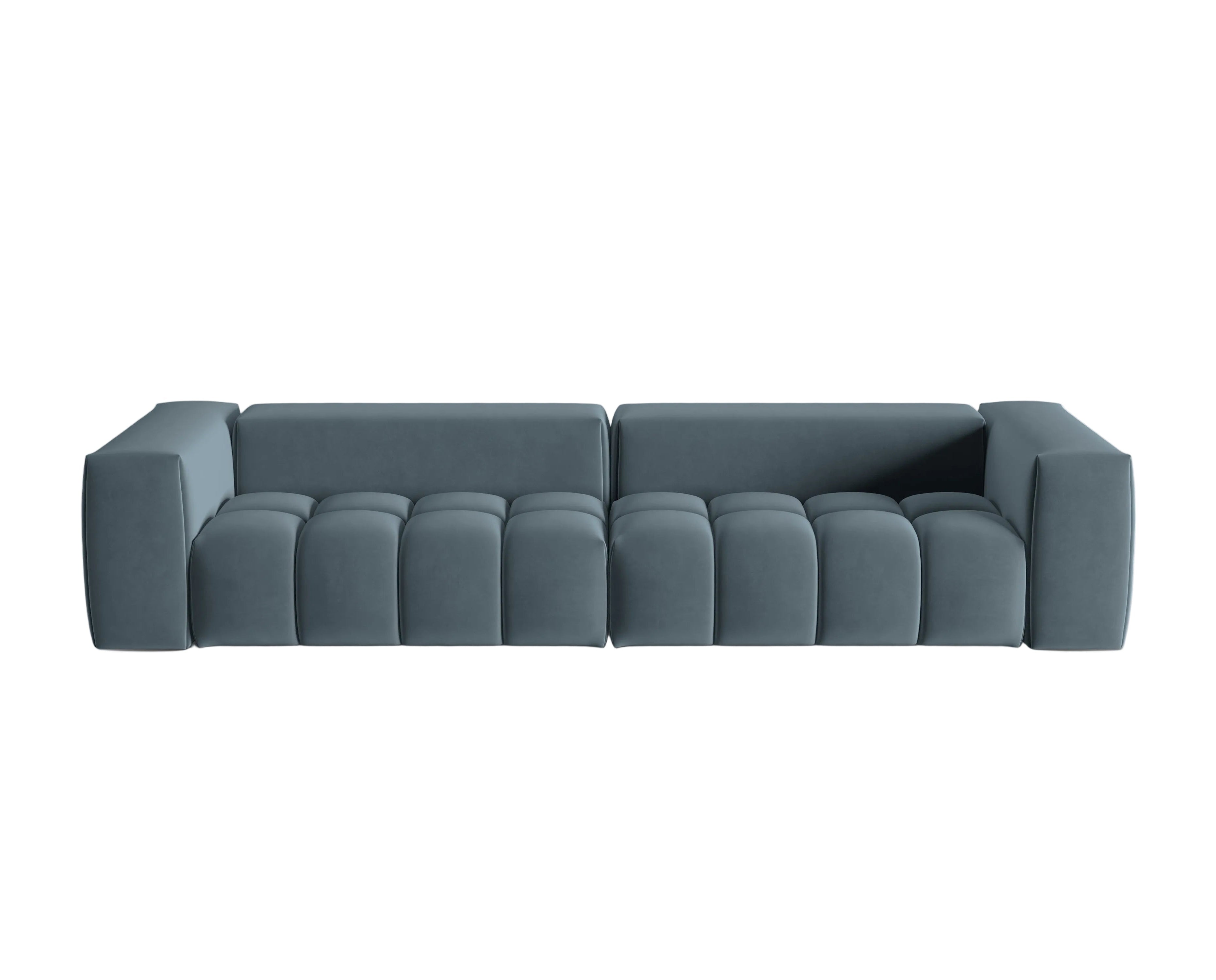 Sofa z jemného zamatového materiálu pre 5 osôb VERONA modrá
