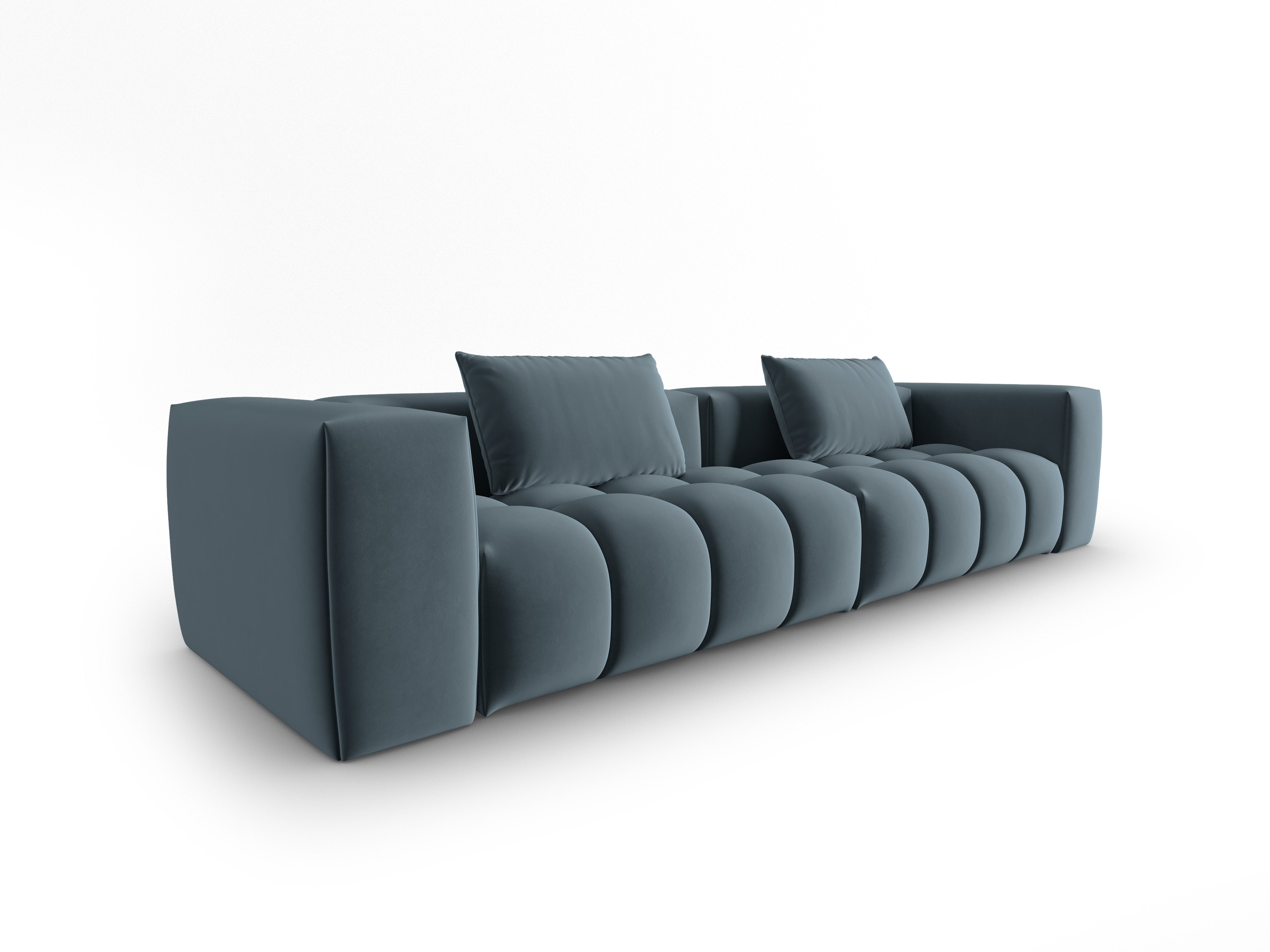 Sofa z jemného zamatového materiálu pre 5 osôb VERONA modrá