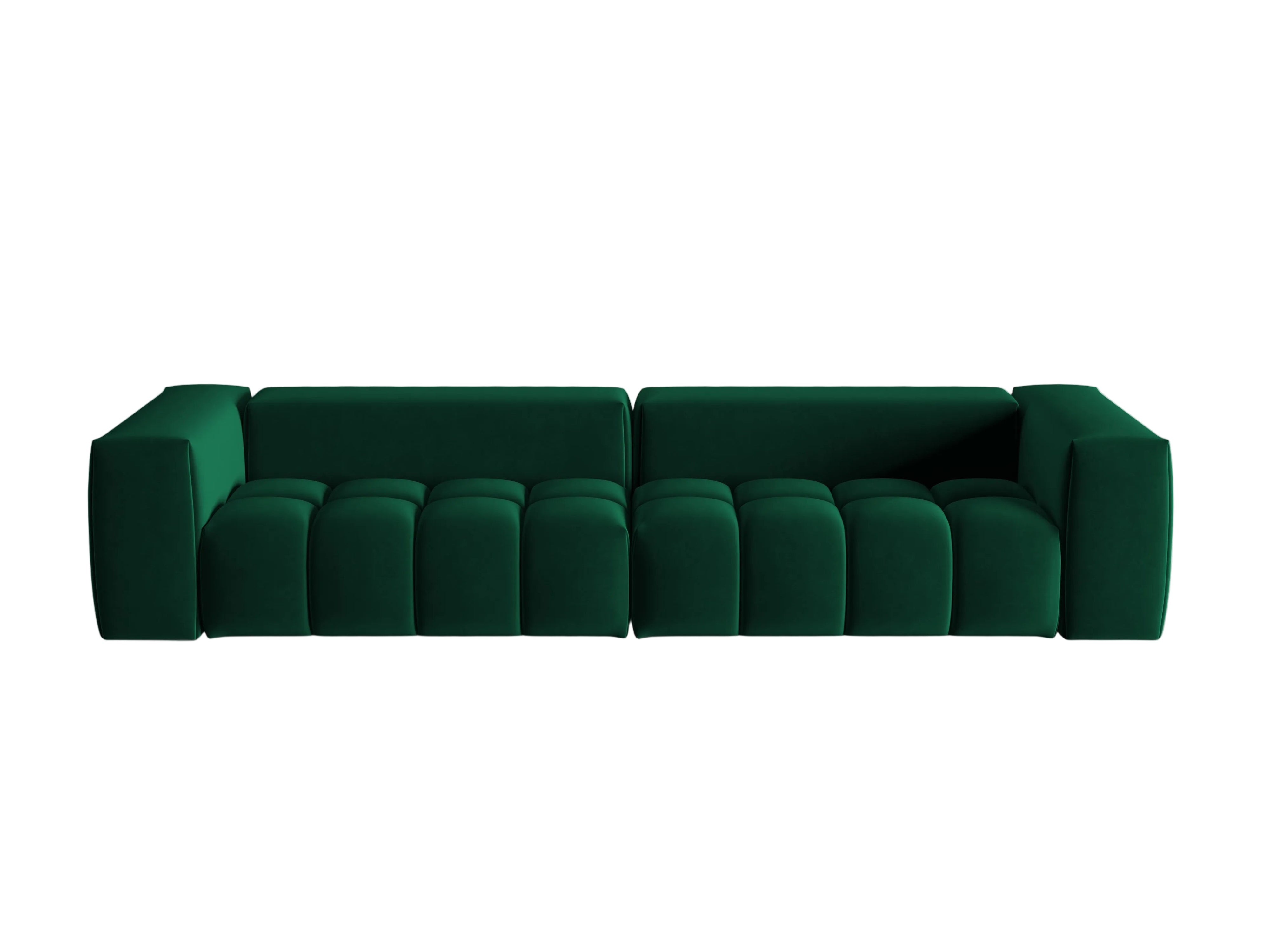 Sofa z jemného zamatového materiálu pre 5 osôb VERONA v odtieni fľaškovozelenej