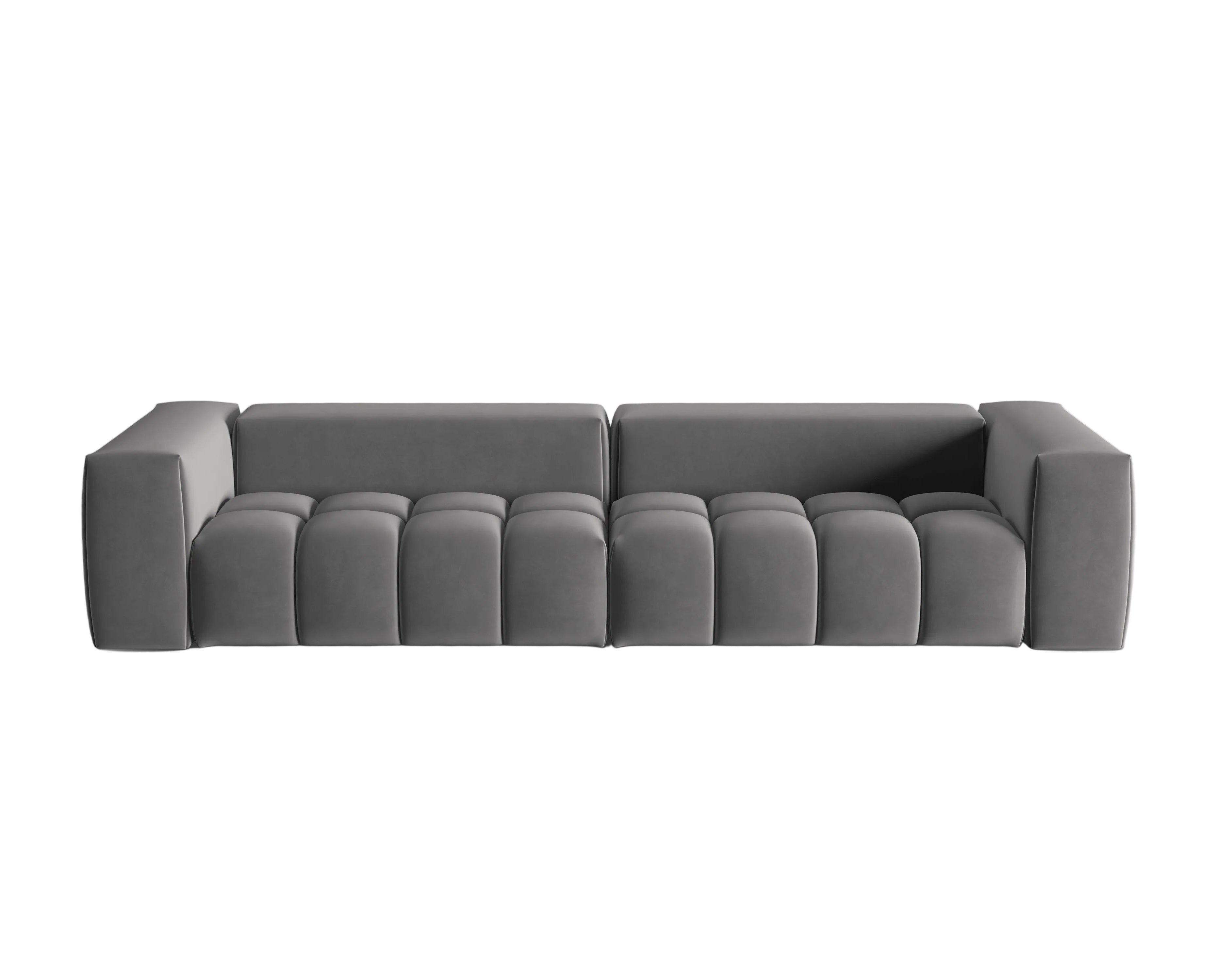 Sofa z jemného zamatového materiálu pre 5 osôb VERONA šedá