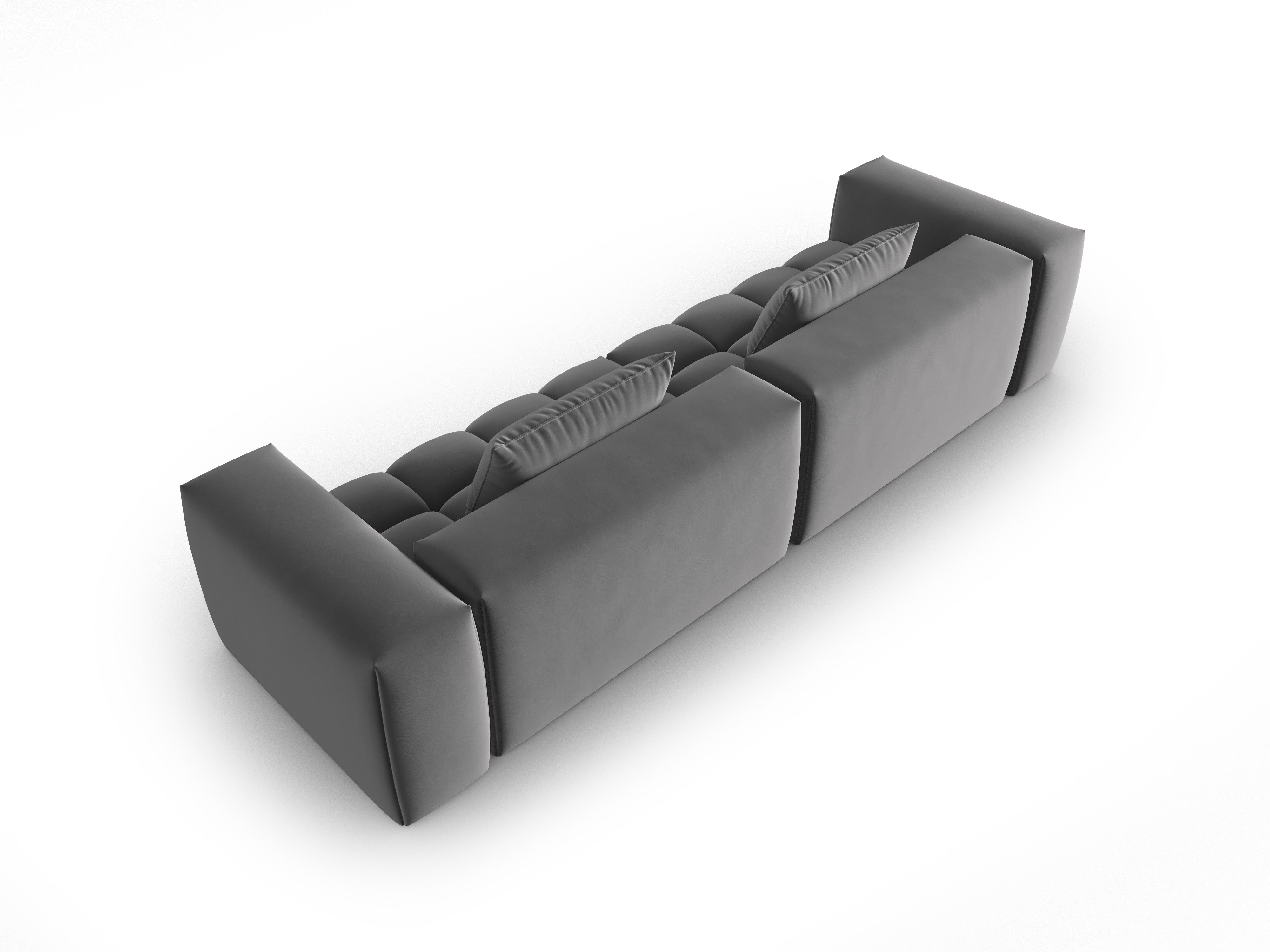 Sofa z jemného zamatového materiálu pre 5 osôb VERONA šedá