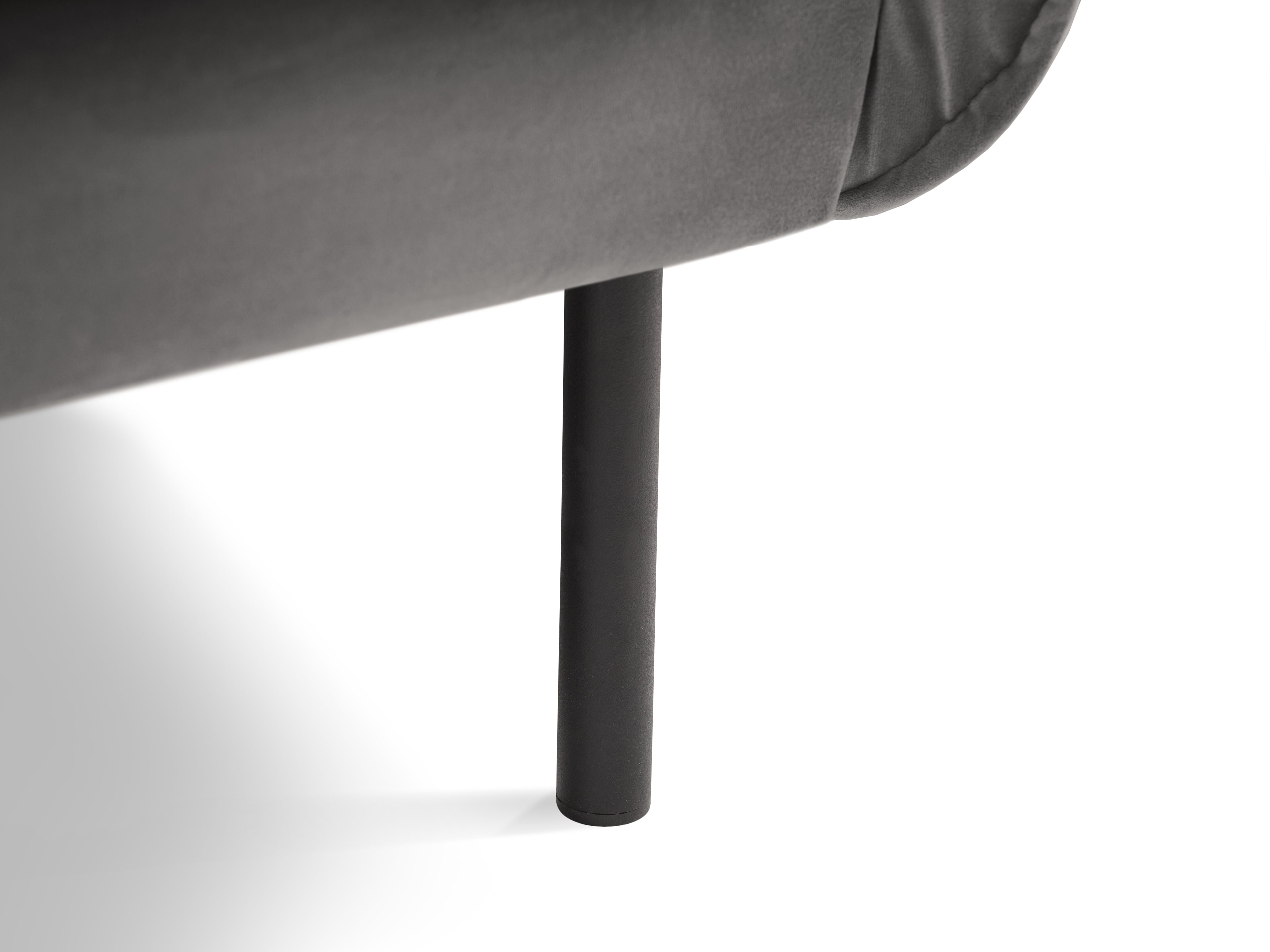 Sametové kreslo VIENNA svetlosivé s čiernym podstavcom