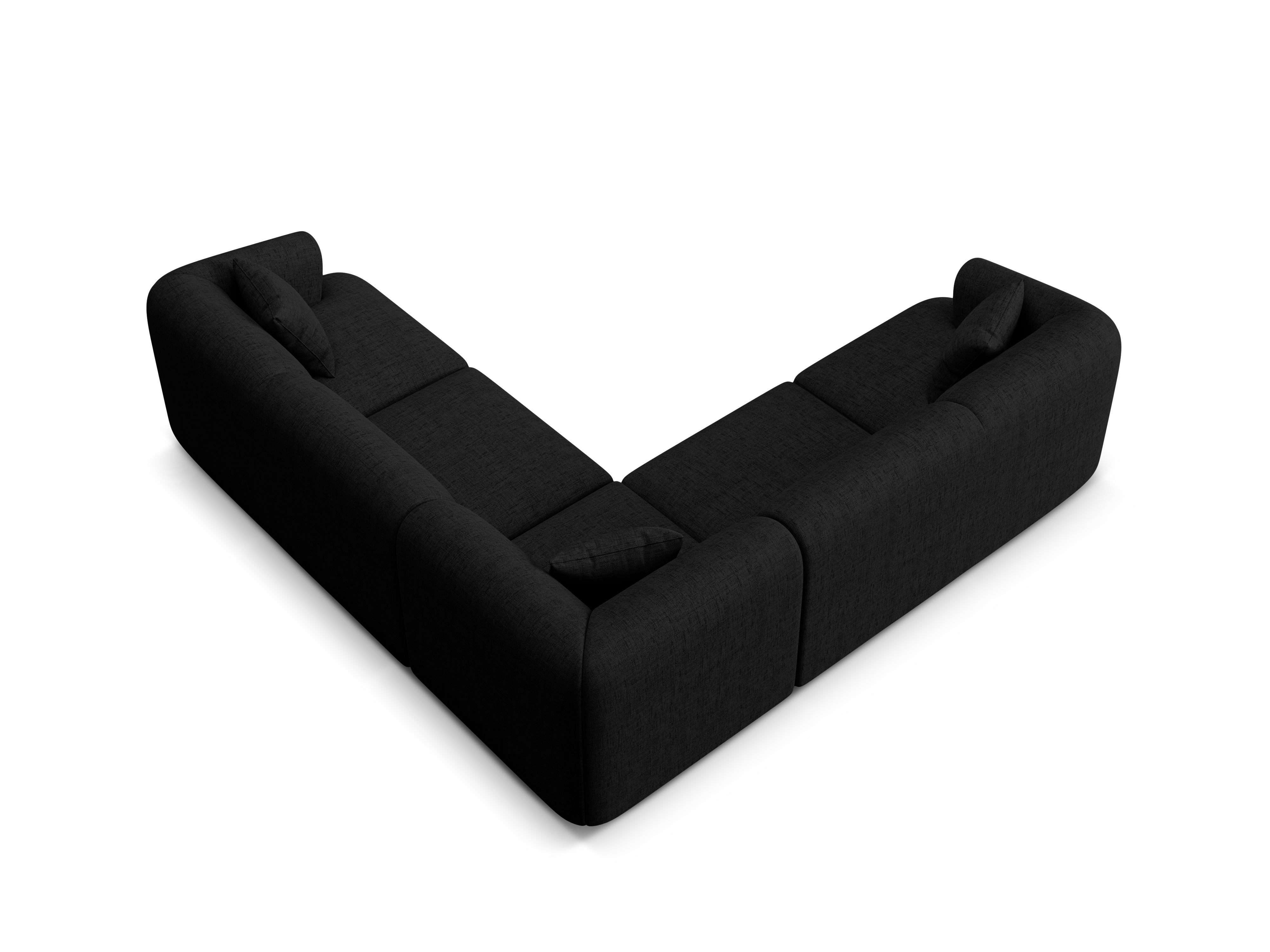 Symetrický rohový gauč pre 4 osoby CAMPI čierny szenil