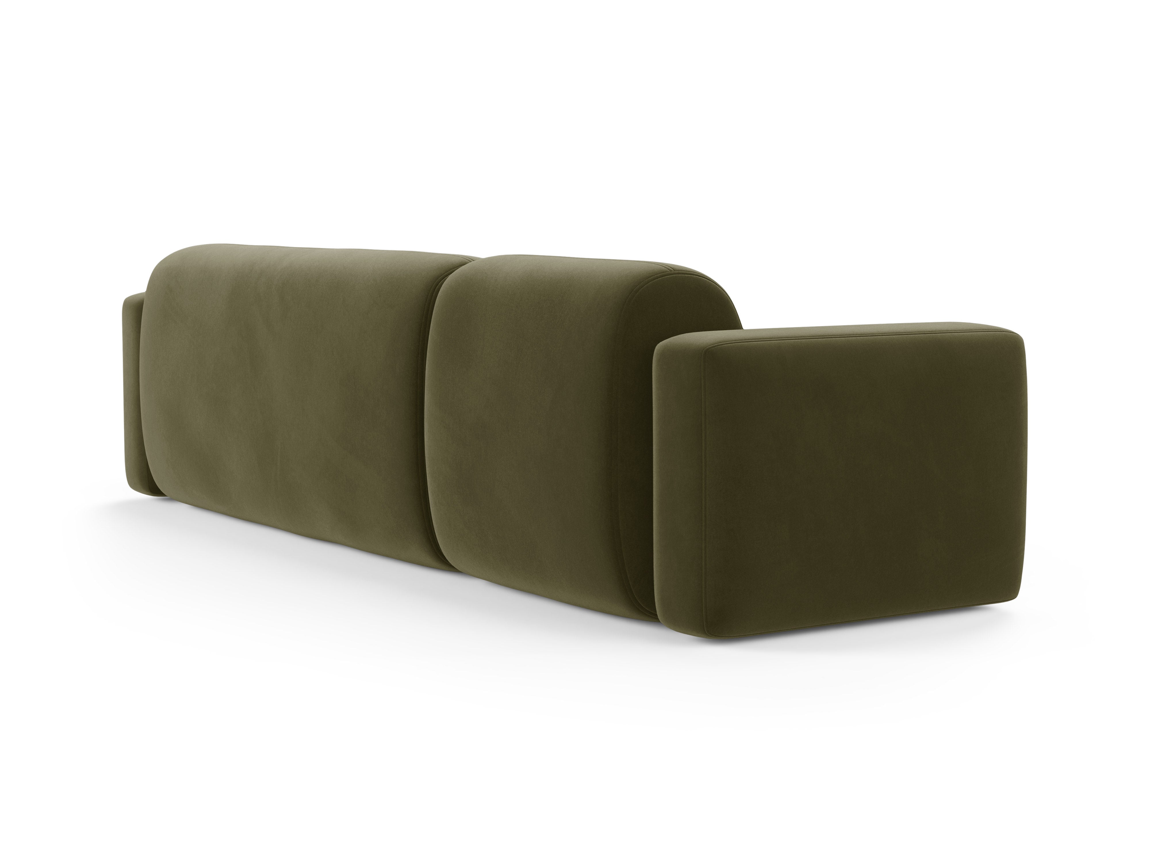 Right-facing velvet corner sofa STRINO green