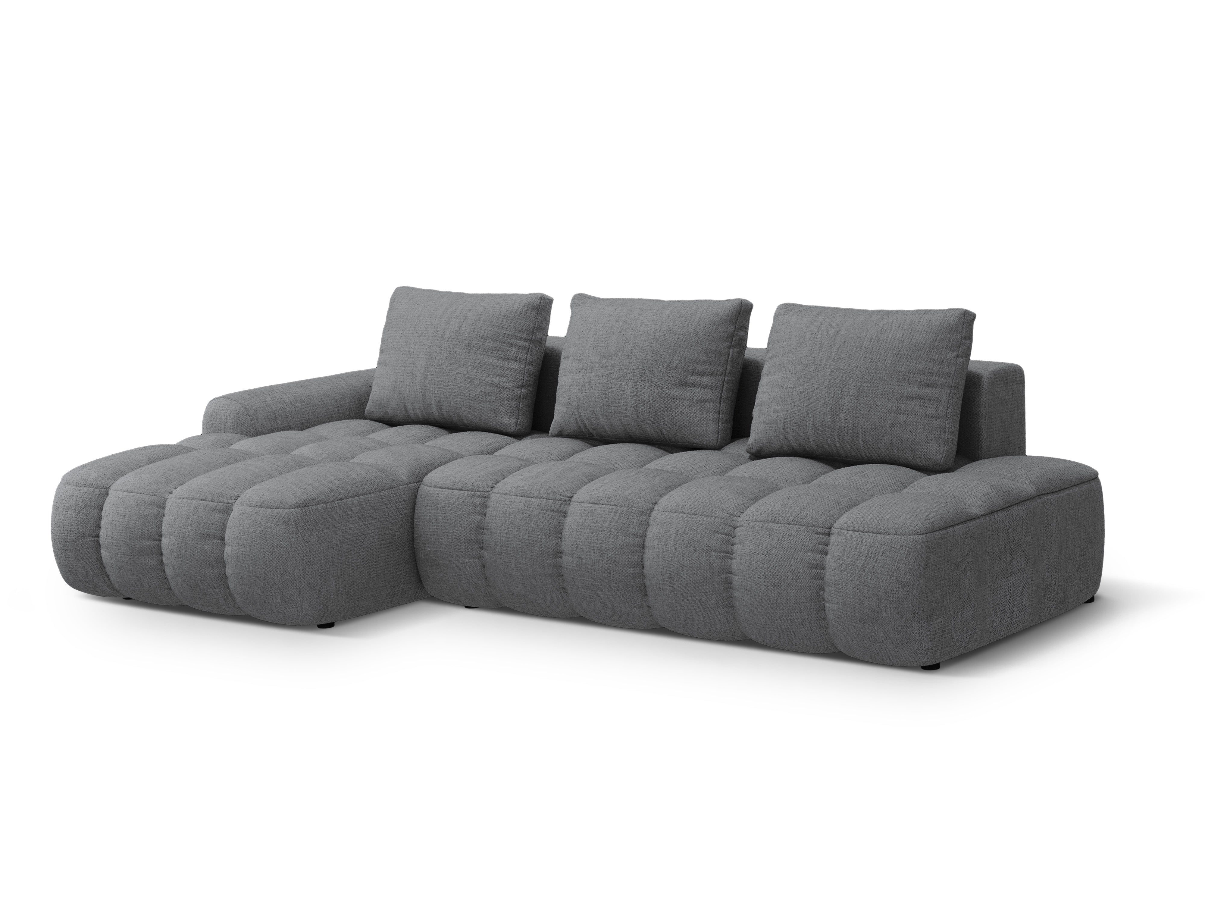 Left-sided corner sofa bed for 3 people LINZ gray