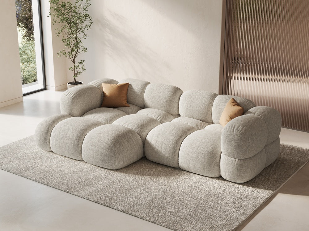 Left-facing 3-seater corner sofa LORETTO light beige