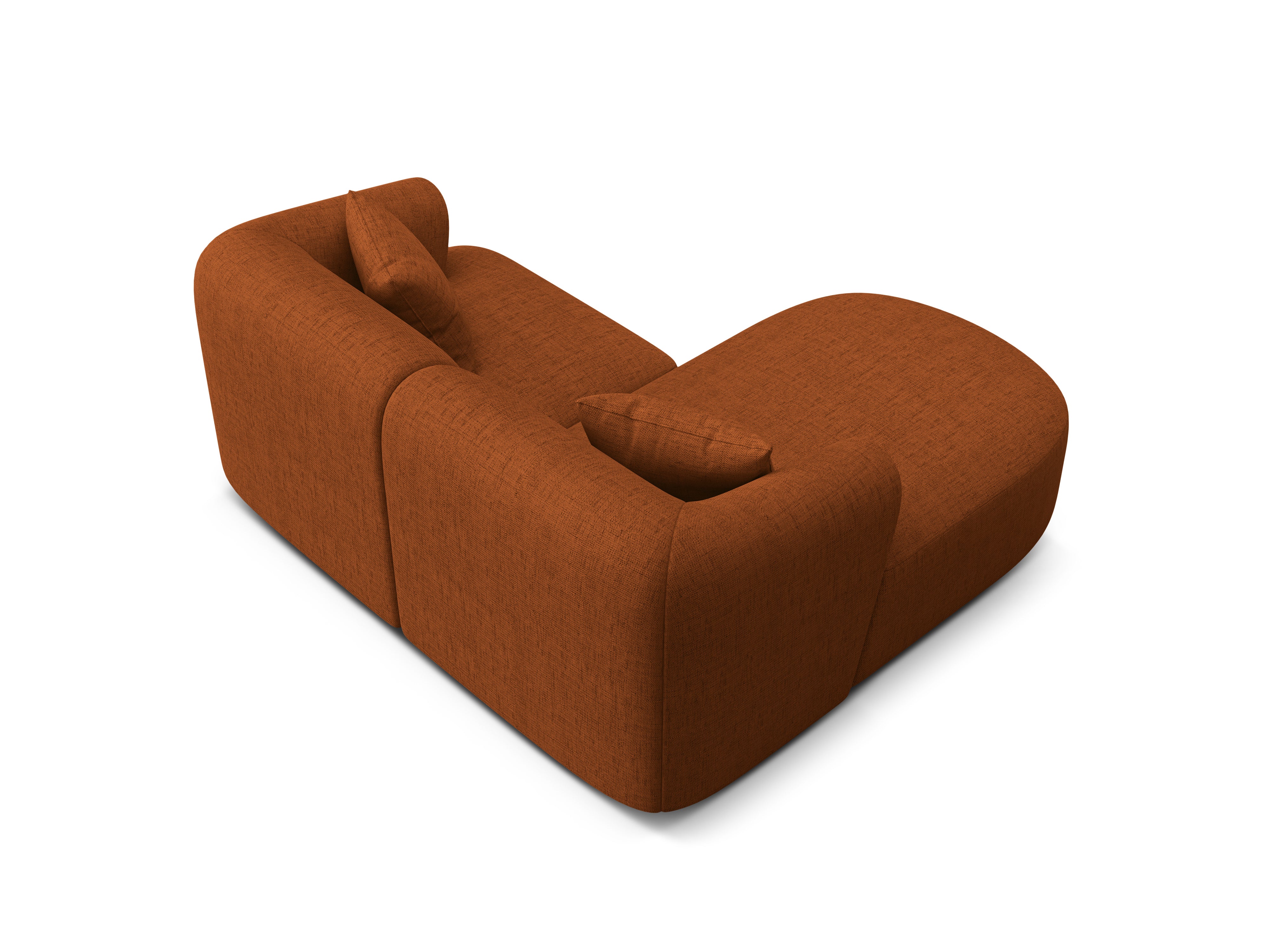 Left-sided 3-seater sofa CAMPI brick chenille