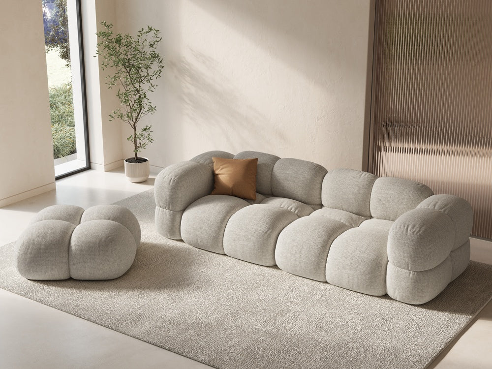 Puf zamatový LORETTO béžový