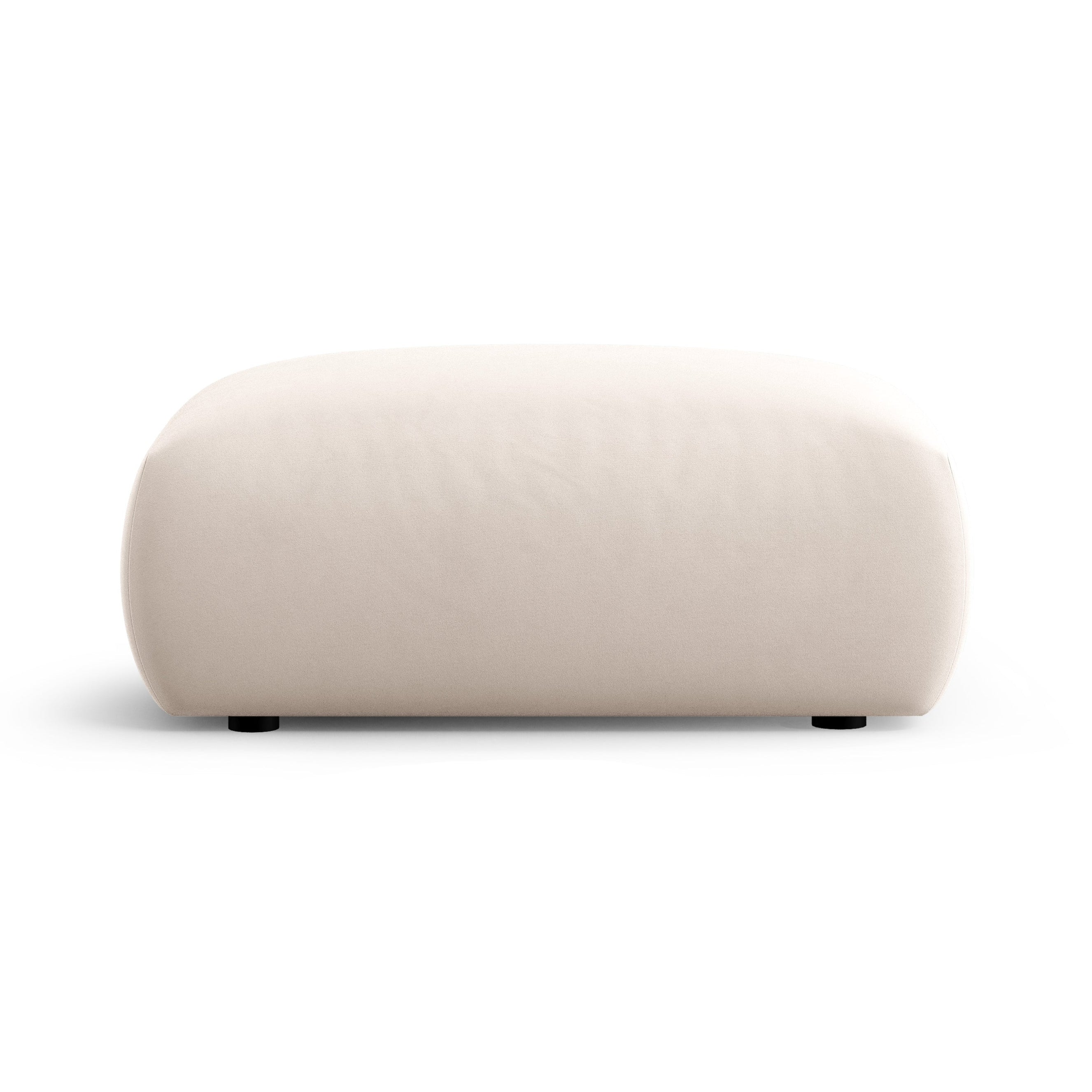 Beige velvet pouf MATERA