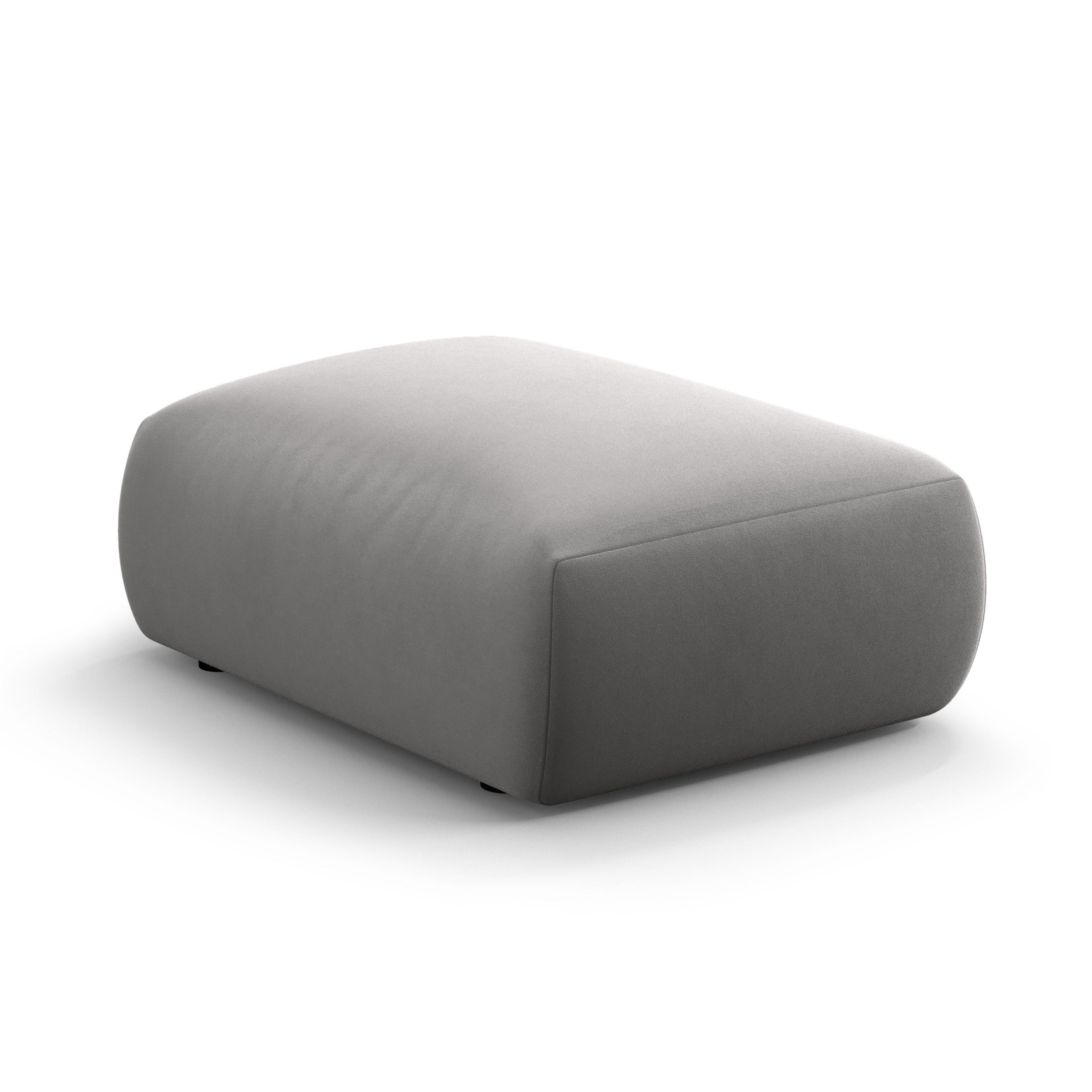 Puf zamatový MATERA šedý