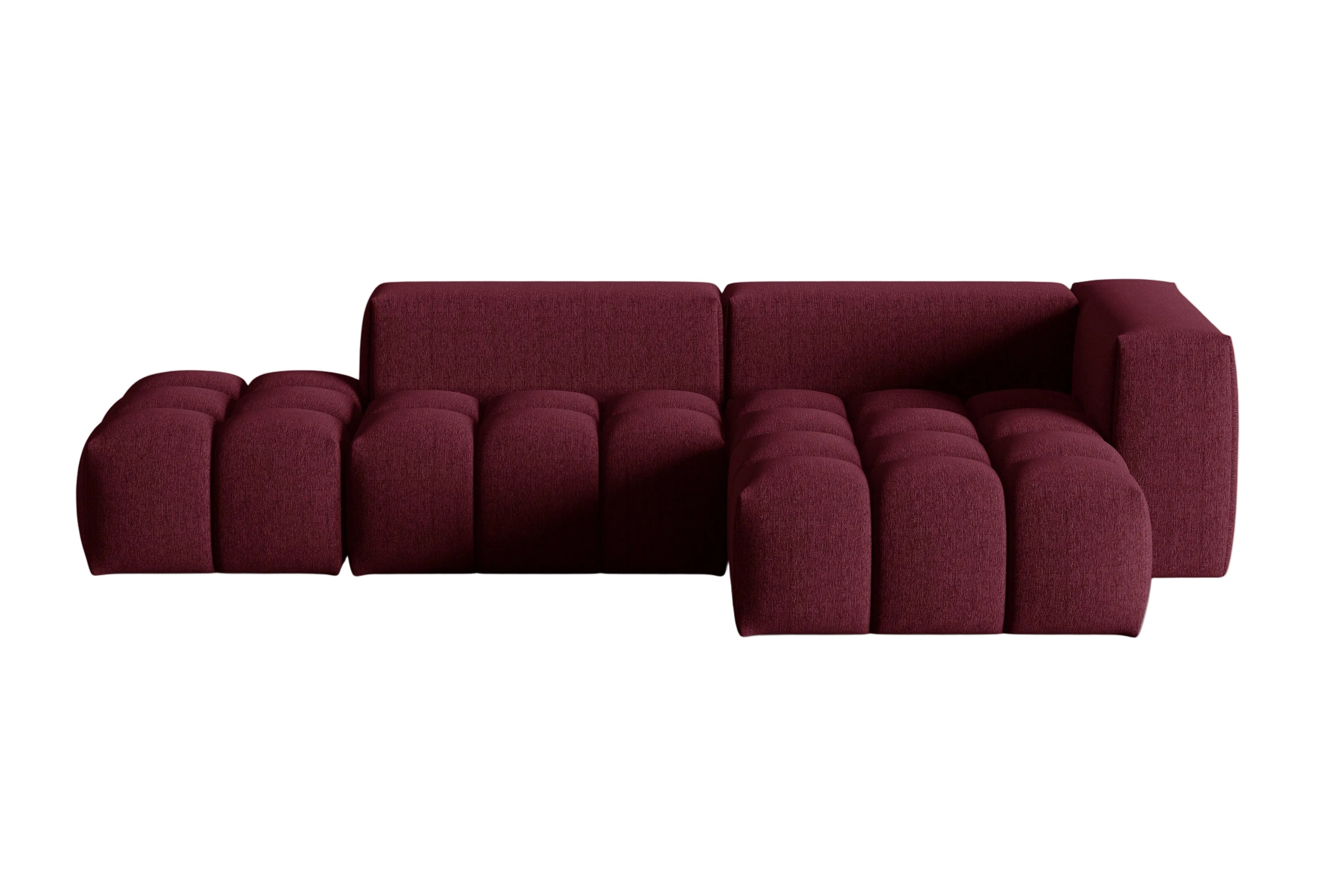 Right-facing open 4-seater corner sofa VERONA burgundy