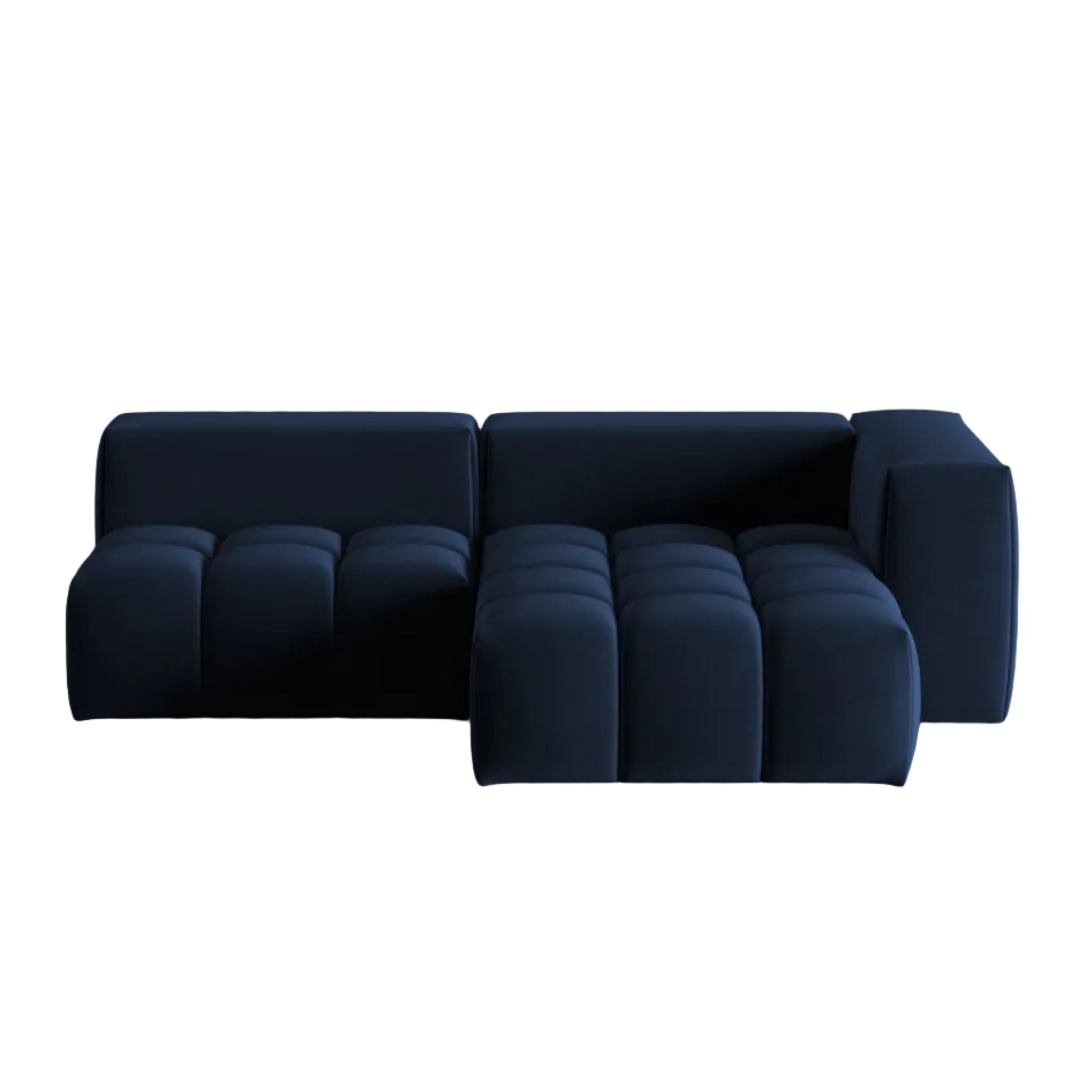 Royal Blue Velvet 3-Seater Right-Open Corner Sofa VERONA
