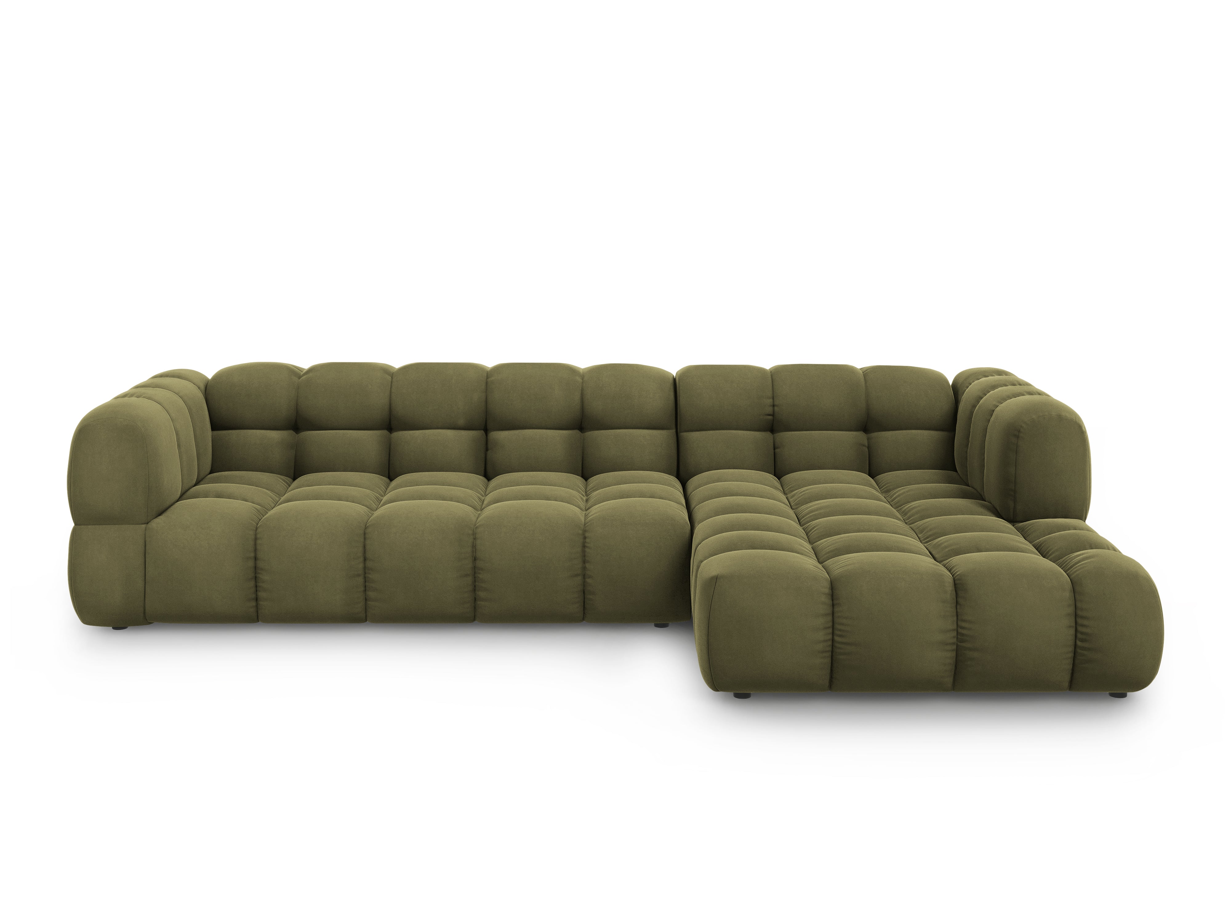 Narożnik aksamitny prawostronny 4-osobowy SKY jasnozielony Cosmopolitan Design Eye on Design
