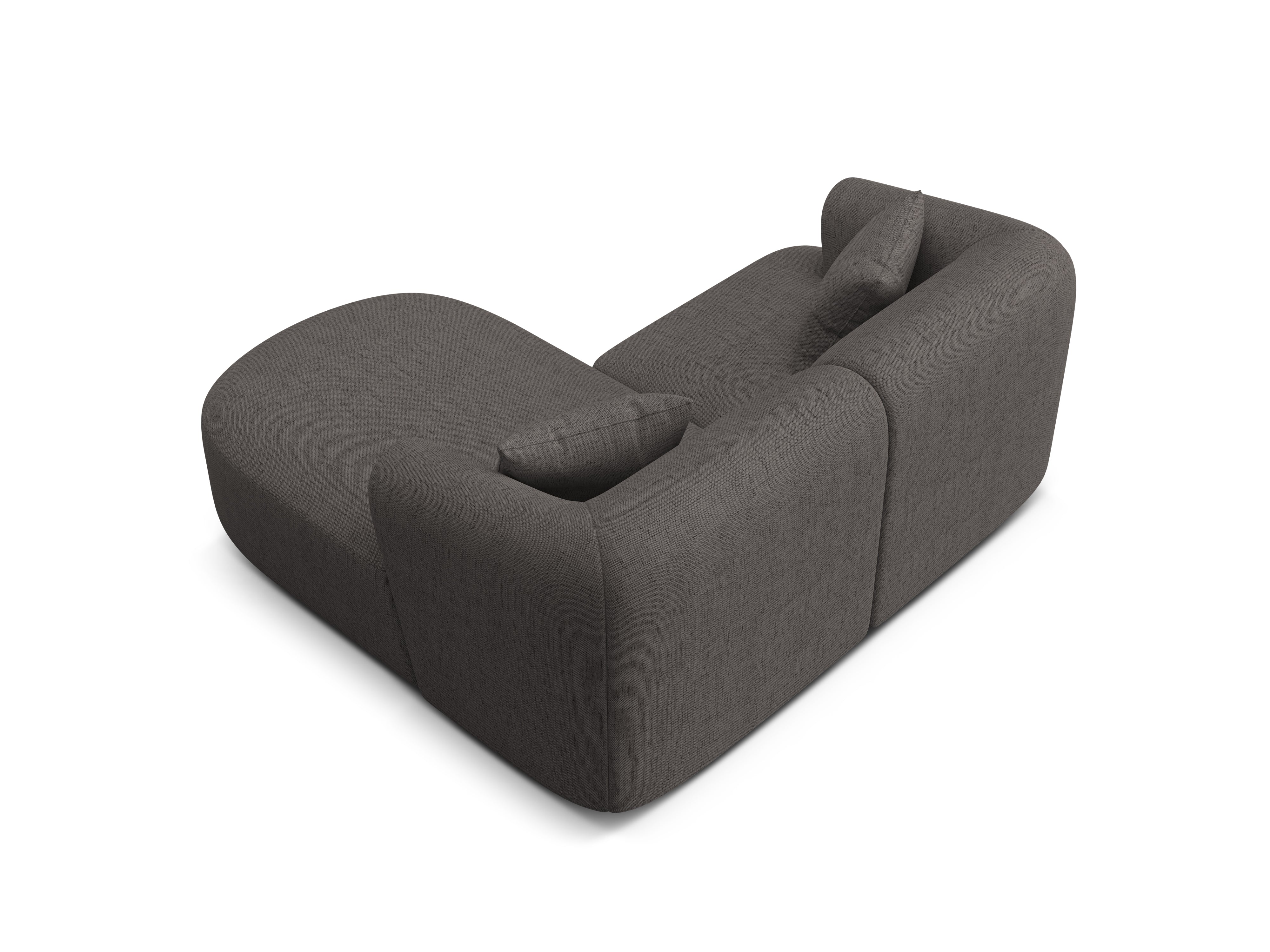 Right-facing 3-seater sofa CAMPI gray chenille