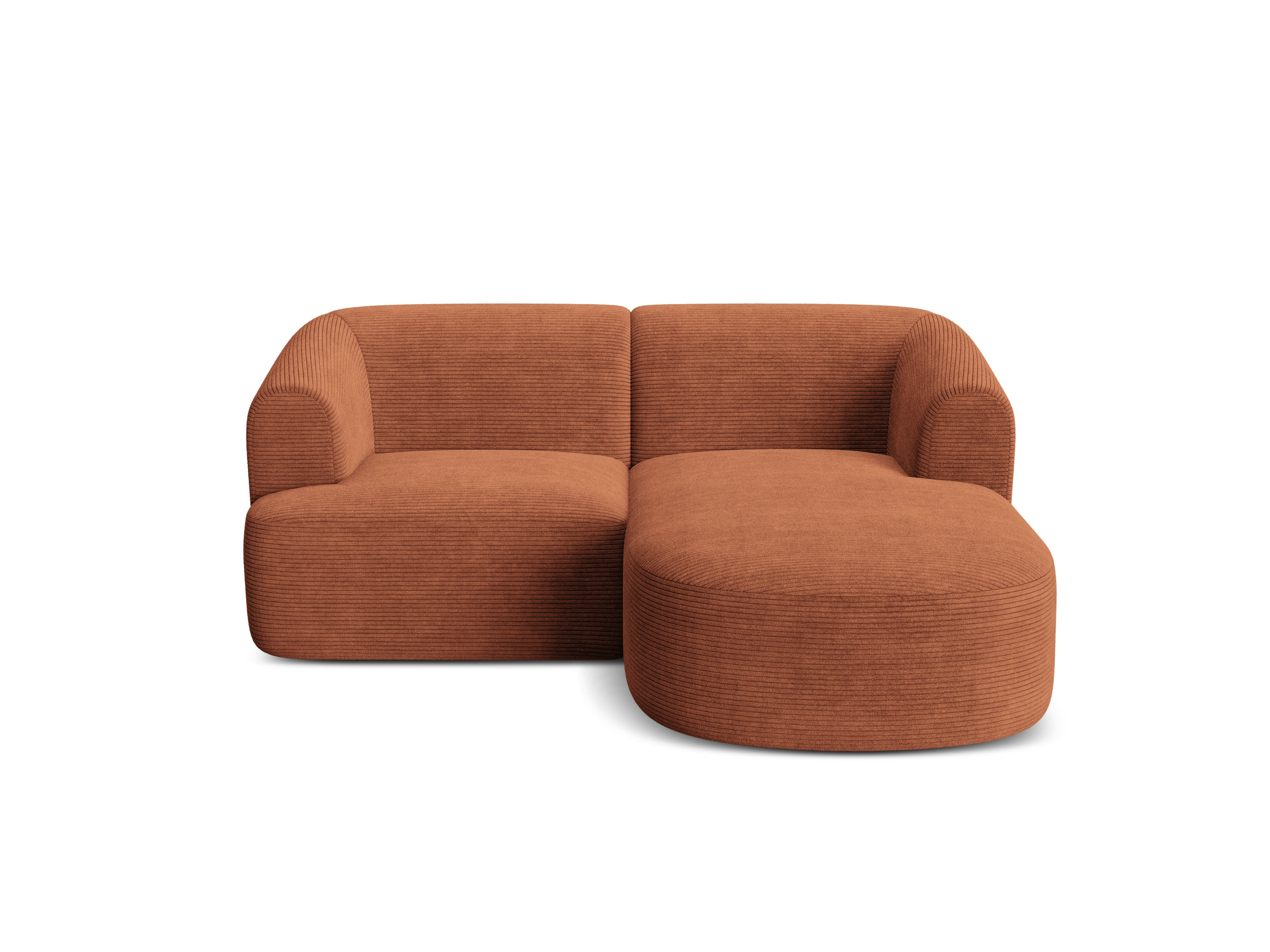 Right-facing 3-seater sofa CAMPI brick corduroy
