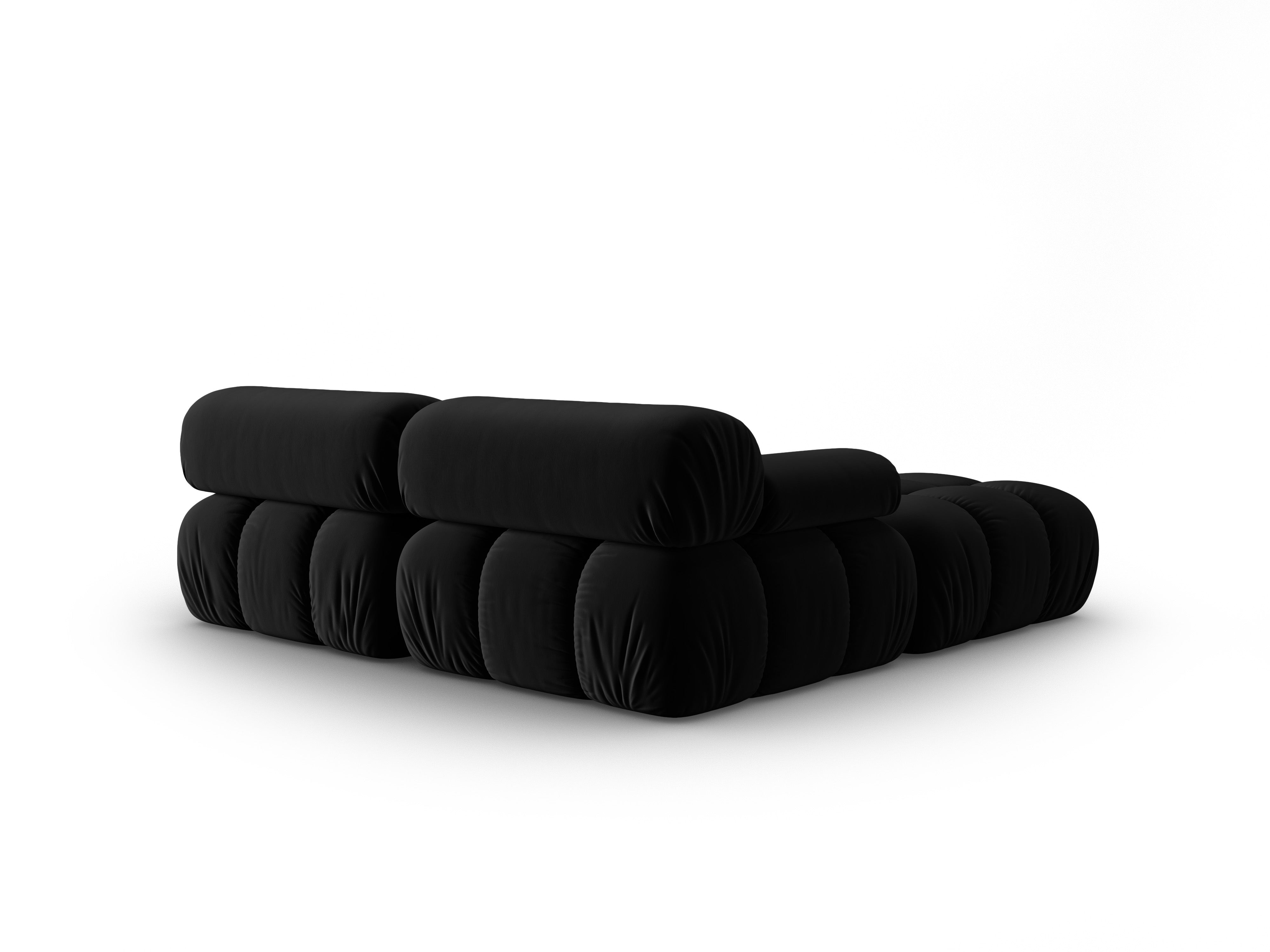 CORTINA Black Velvet 3-Seater Sofa