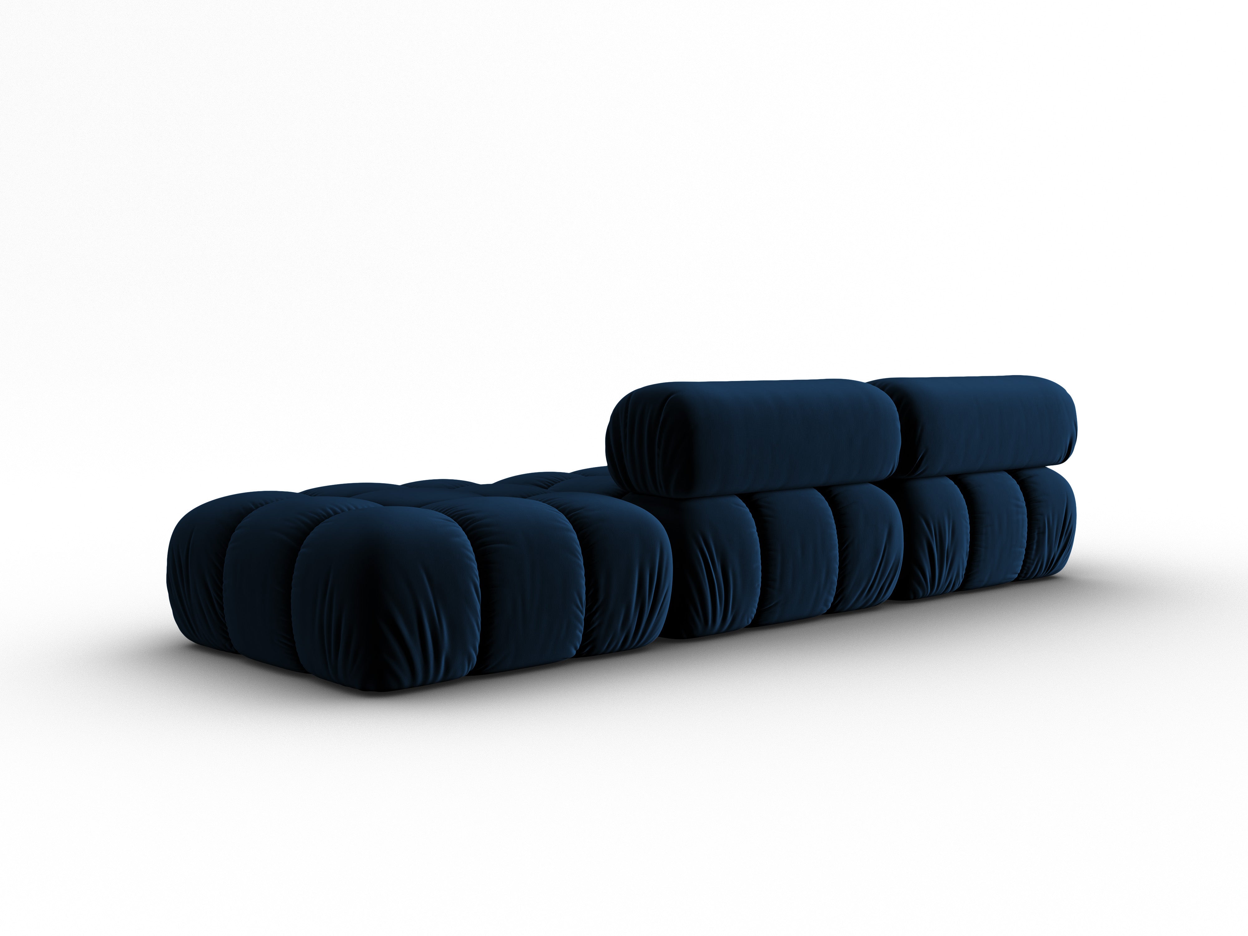 Sofa z aksamitom, 3-osobová, otvorená na pravú stranu, CORTINA, kráľovsky modrá.